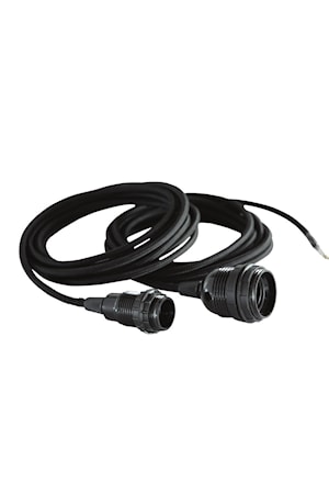 Kabel med sockel E27 3 m Svart
