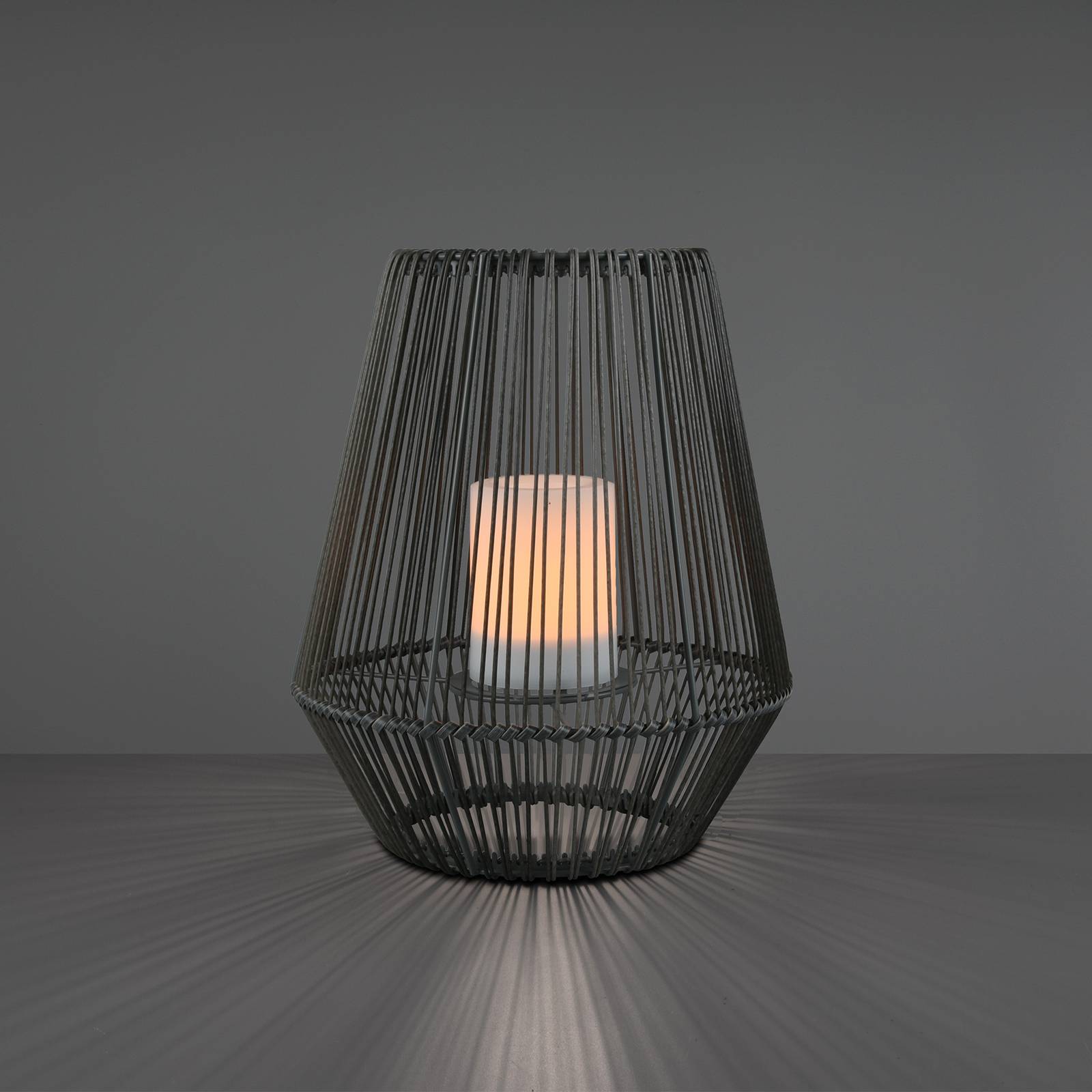 LED-bordslampa med solcell Mineros, grå, 30,5 cm
