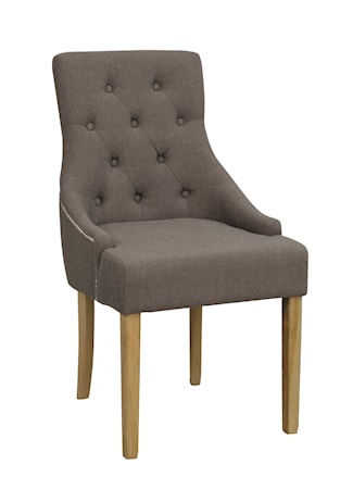 Stella Stol Grått Tyg m vintage grå ben