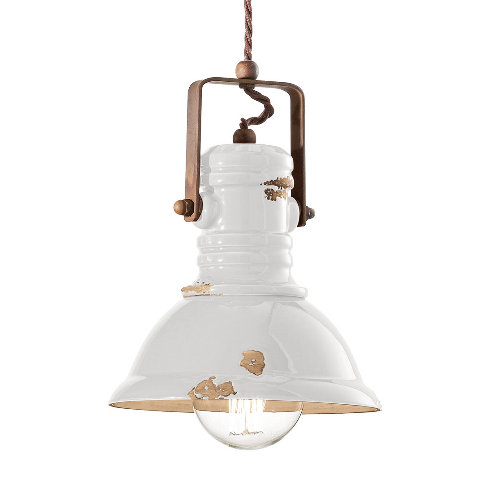 Hänglampa C1691 i industriell design vit