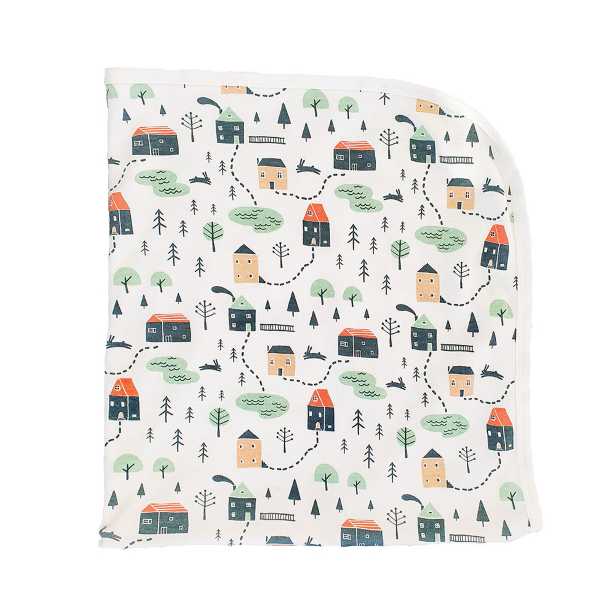 Babyfilt village GOTS, 70x80 cm