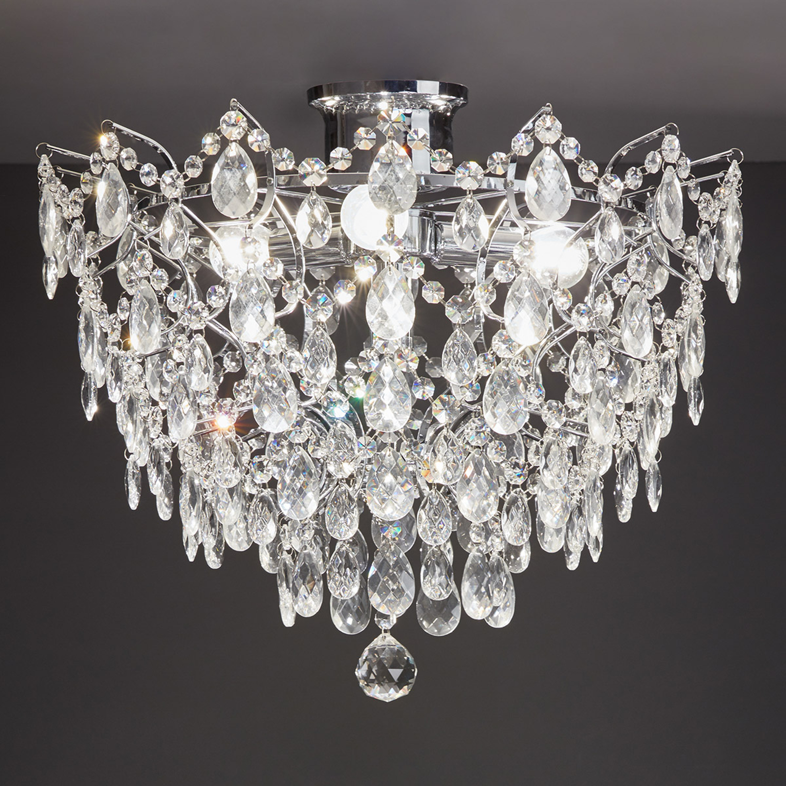 Taklampa Rosendal Ø 48 cm krom