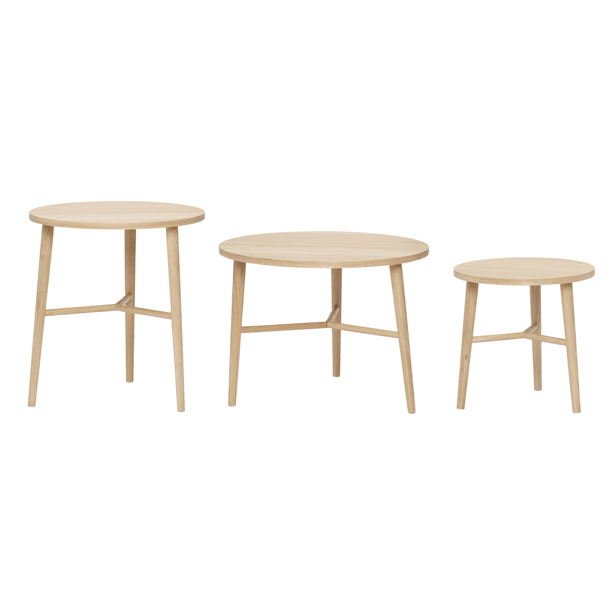 Småbord 3-set soffbord ljus ek, Hubsch