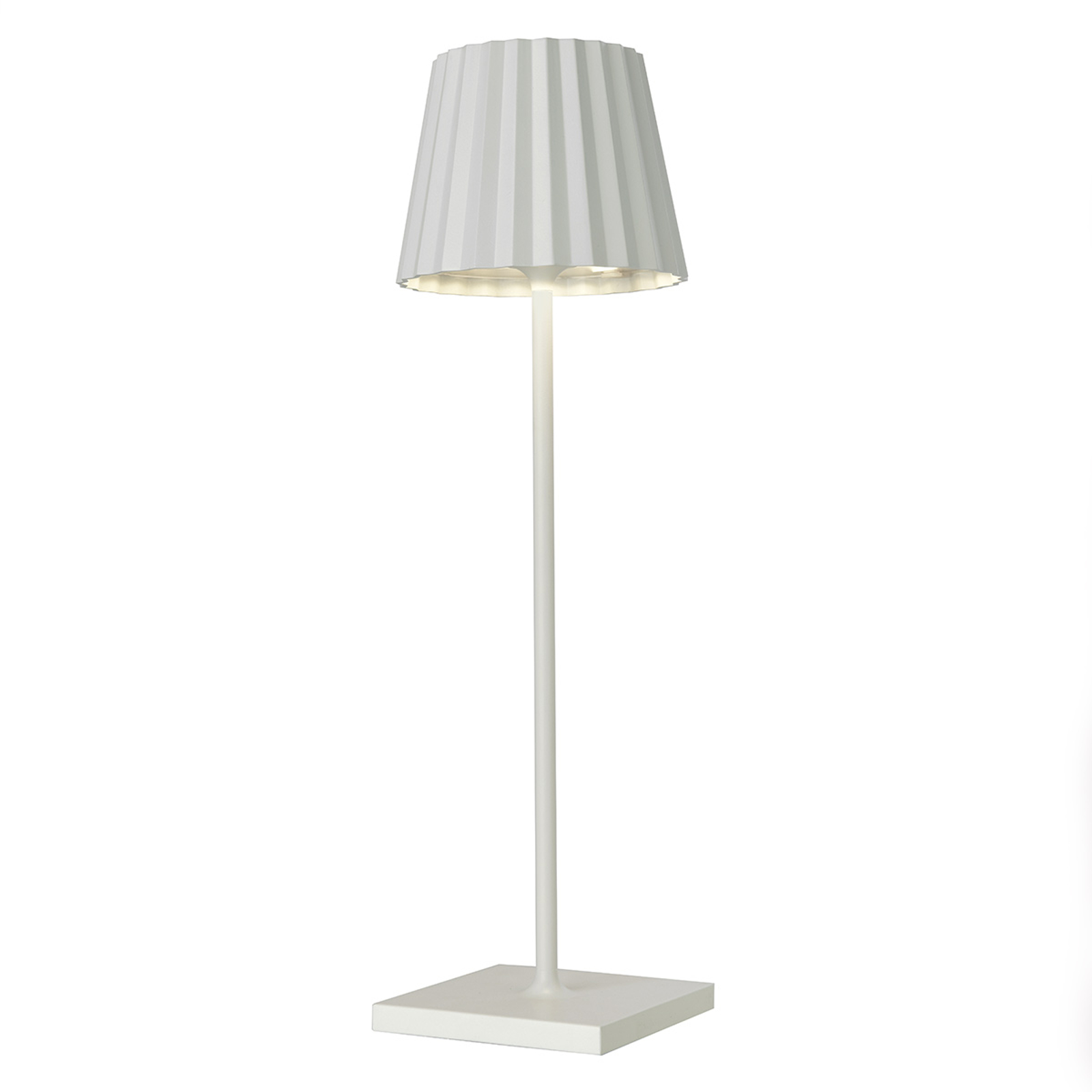 LED-bordslampa Troll för utomhusbruk, vit