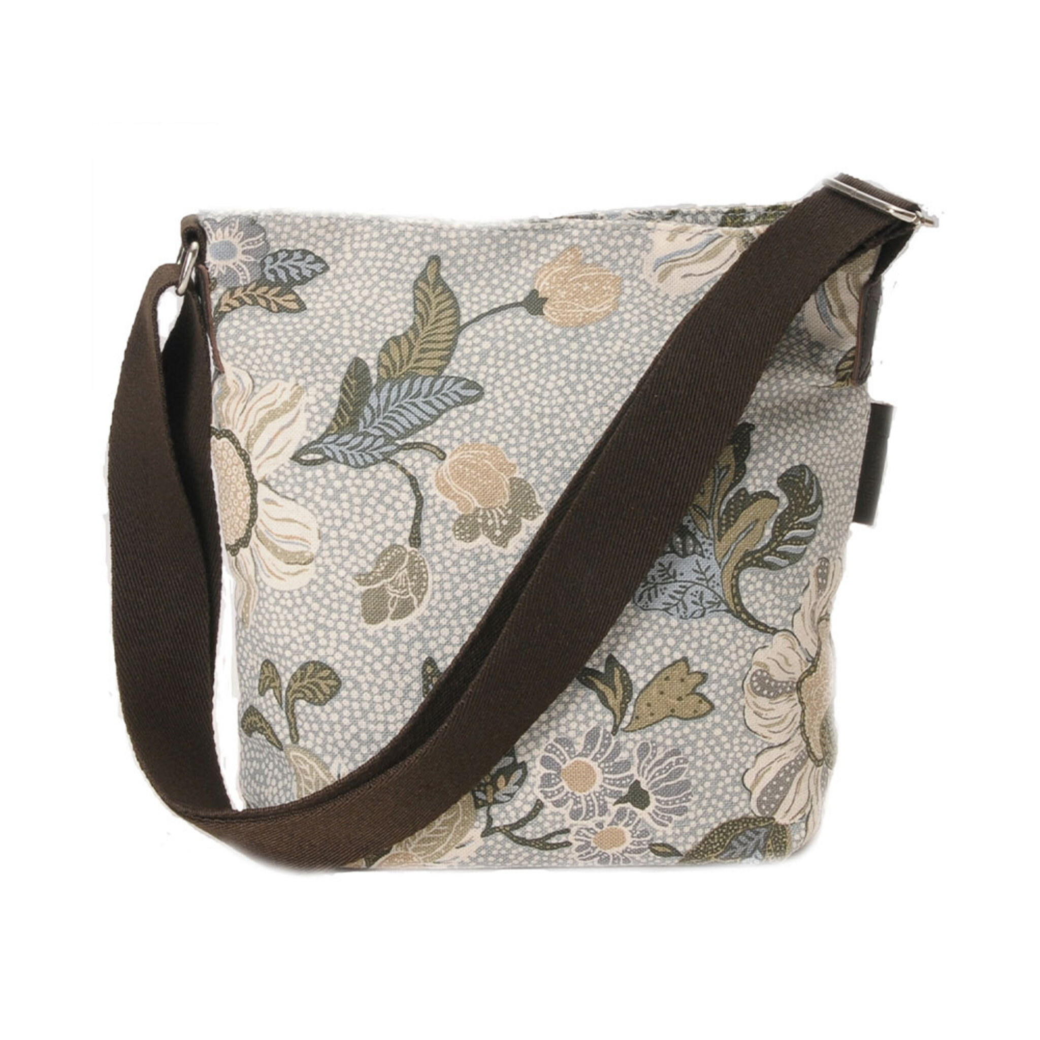 Small Shoulder Bag White Flower Linen