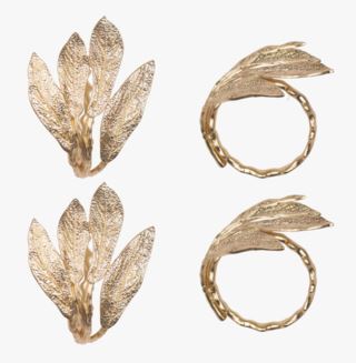 Leafs 4-pack servettringar guld