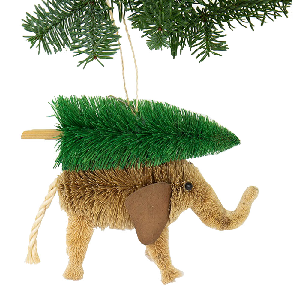 Afroart - Brush Julpynt Elefant/gran 14x17 cm