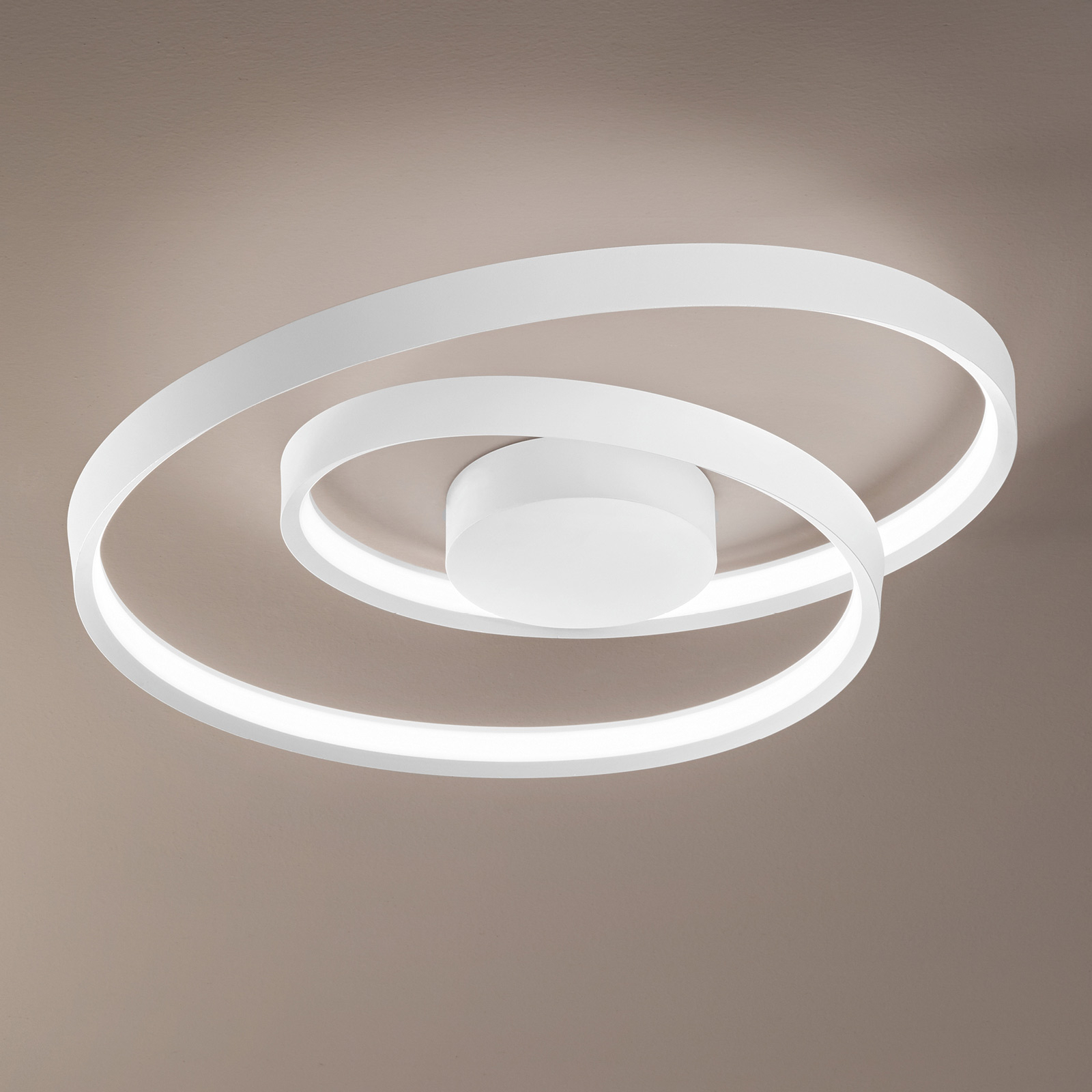 LED-taklampa Ritmo, Ø 80 cm, vit