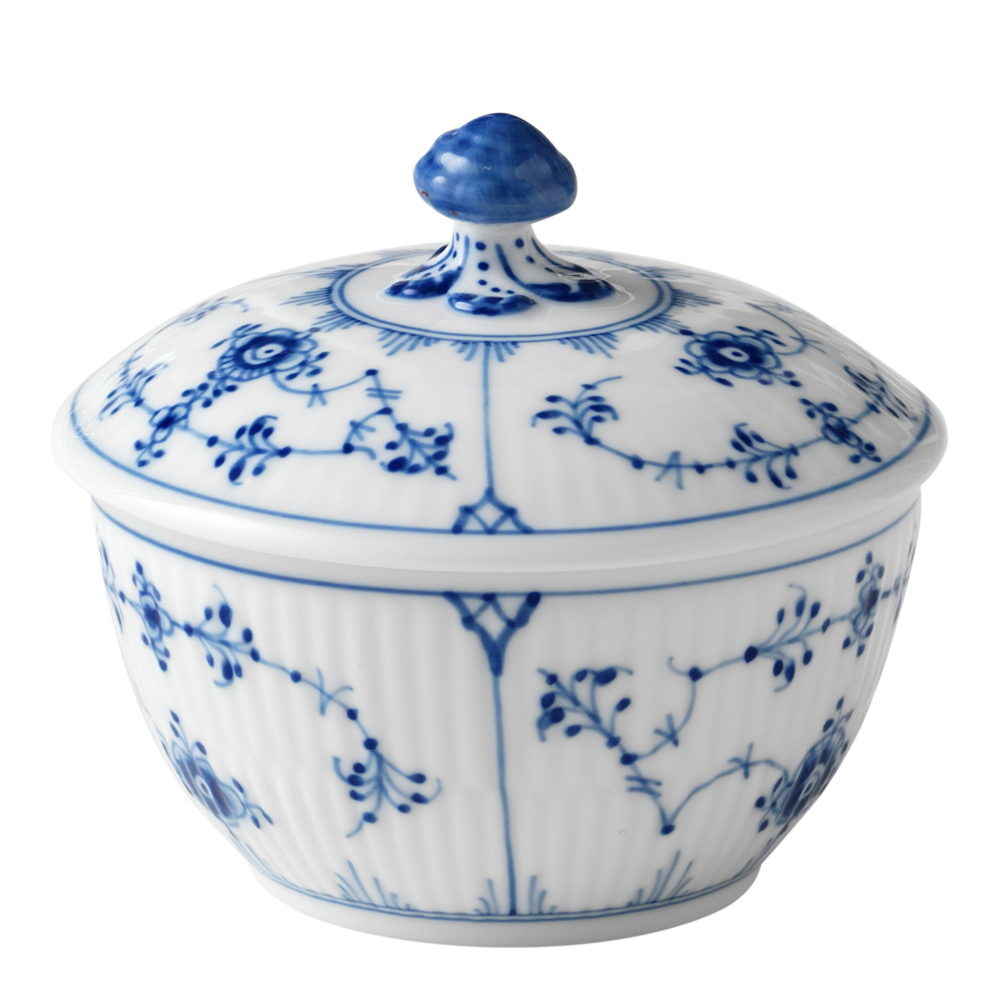 Royal Copenhagen - Blue Fluted Plain Sockerskål/lock 15 cl