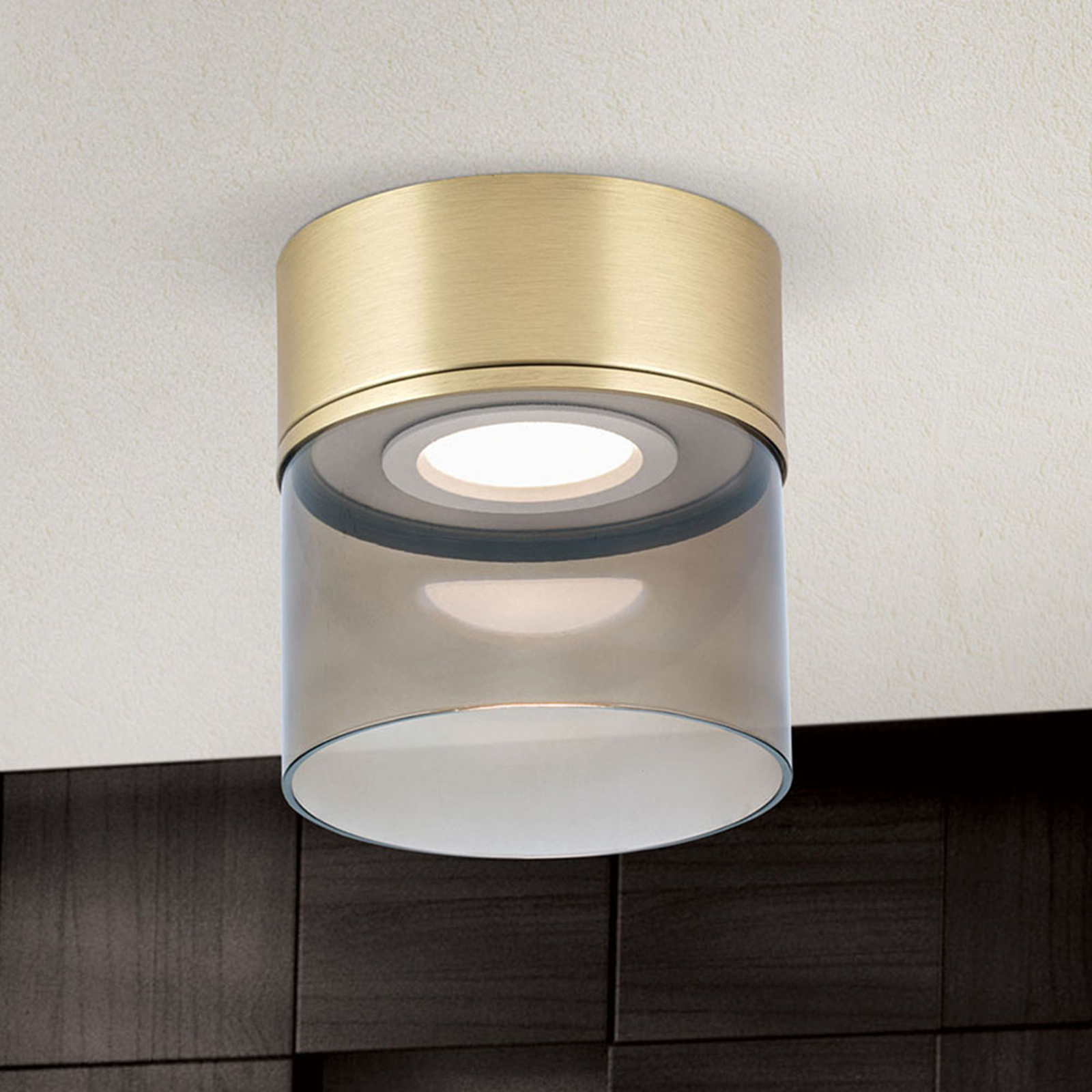 LED-taklampa Francia mässing matt Ø 15 cm