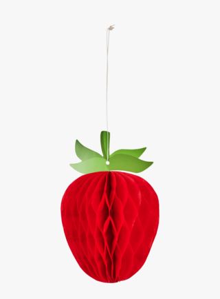 Strawberry pappersdekorationer 3-pack röd