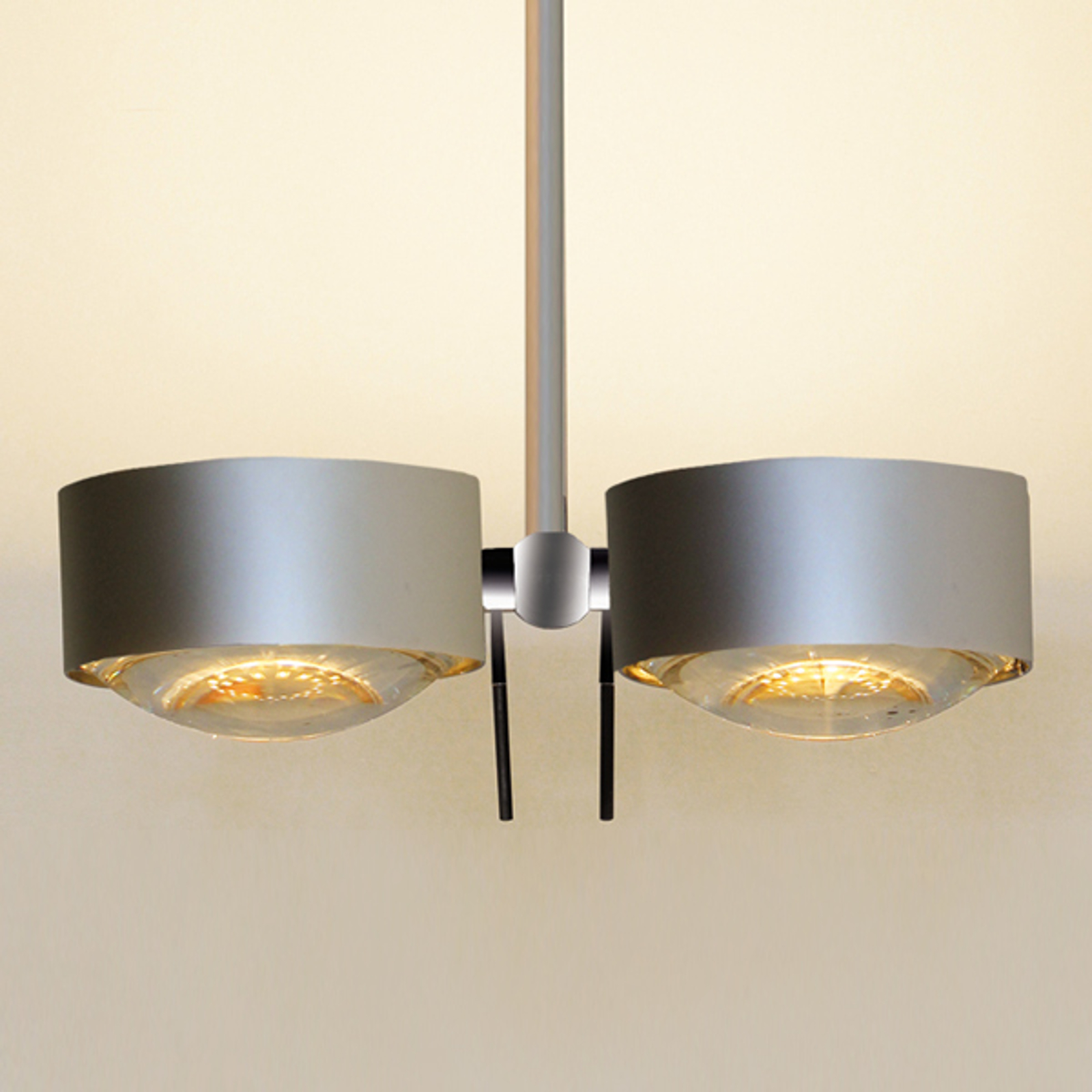 2 ljuskällor Taklampa PUK , matt krom, 30 cm