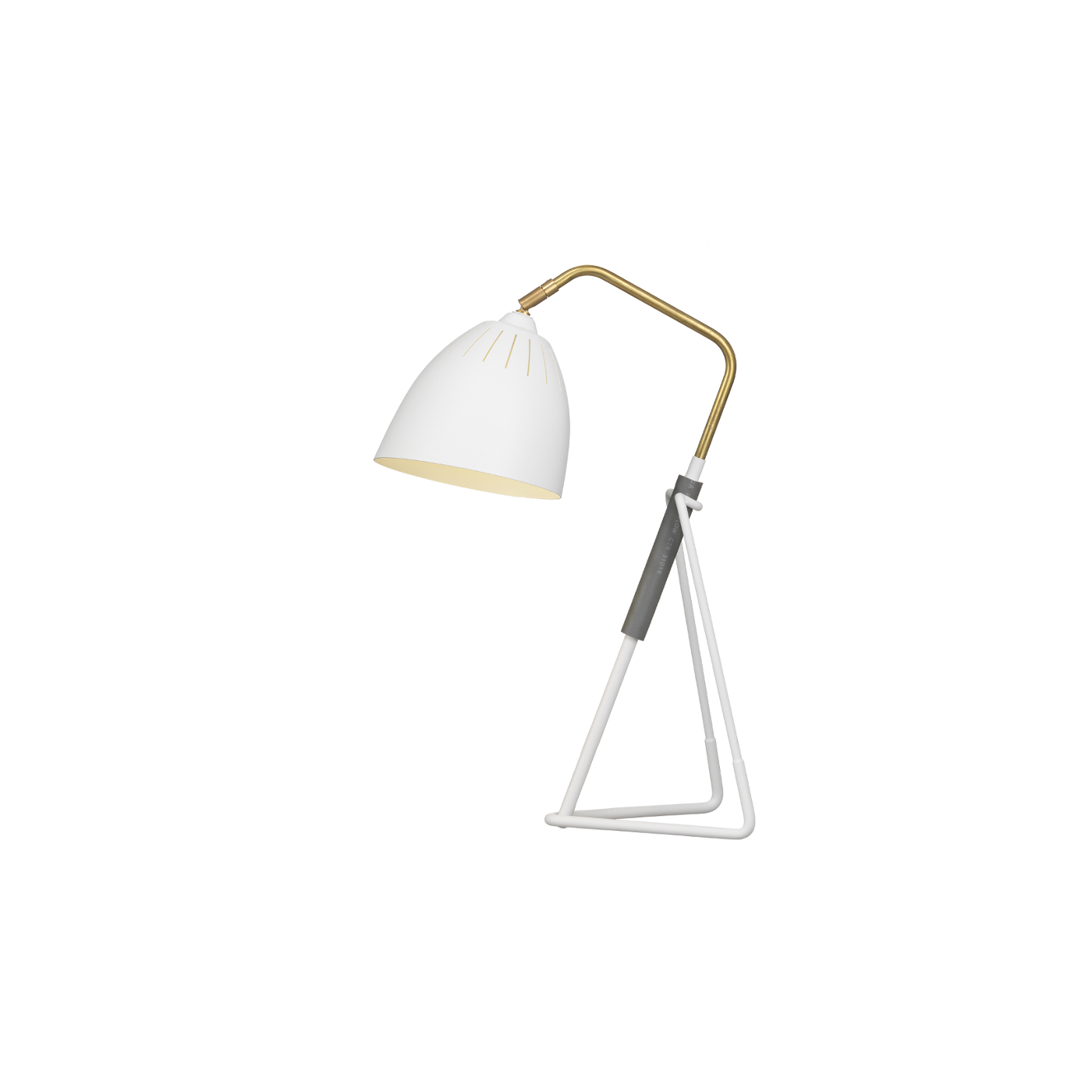 LEAN bordslampa Vit struktur/rå mässing. Örsjö belysning