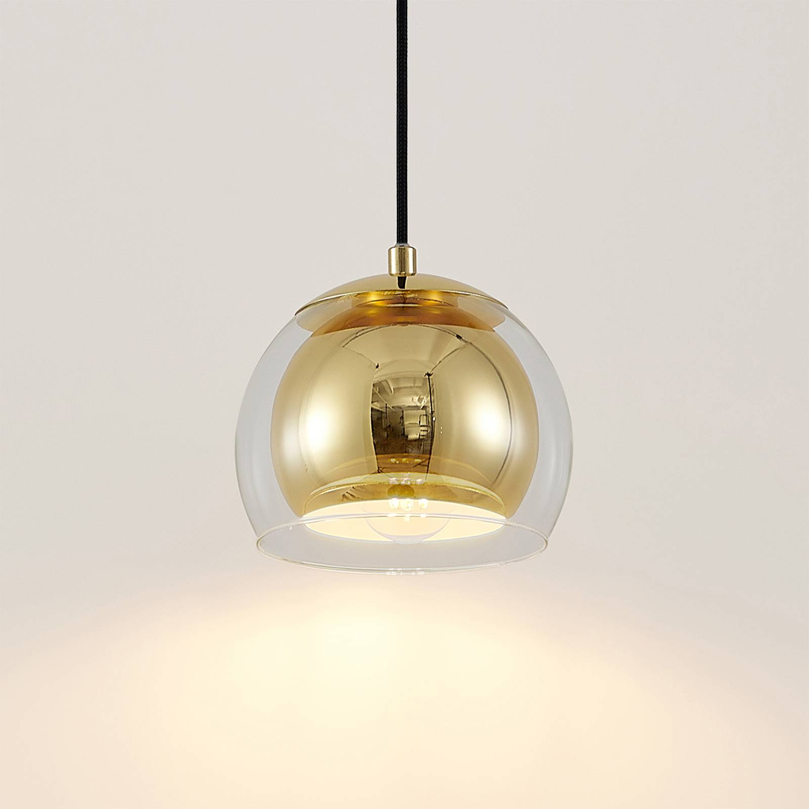Lindby Daymien hänglampa, 1 lampa, mässing