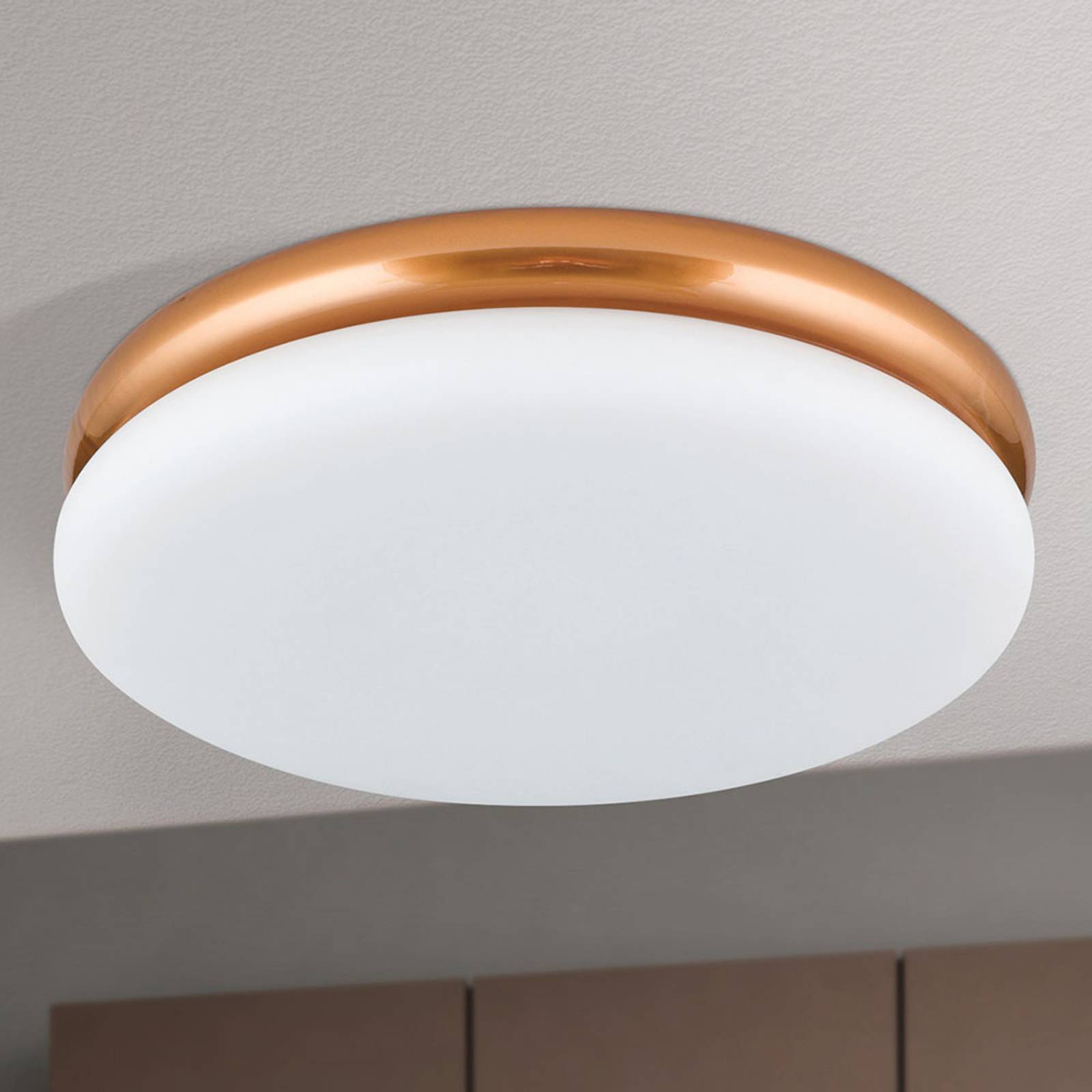 LED-taklampa James med metallhölje, koppar