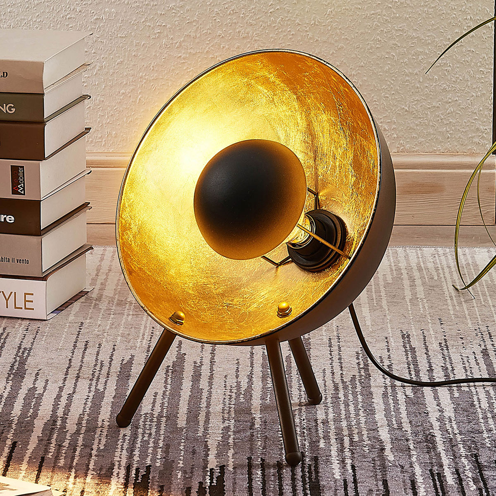 Bordslampa Muriel, 38 cm svart/guld