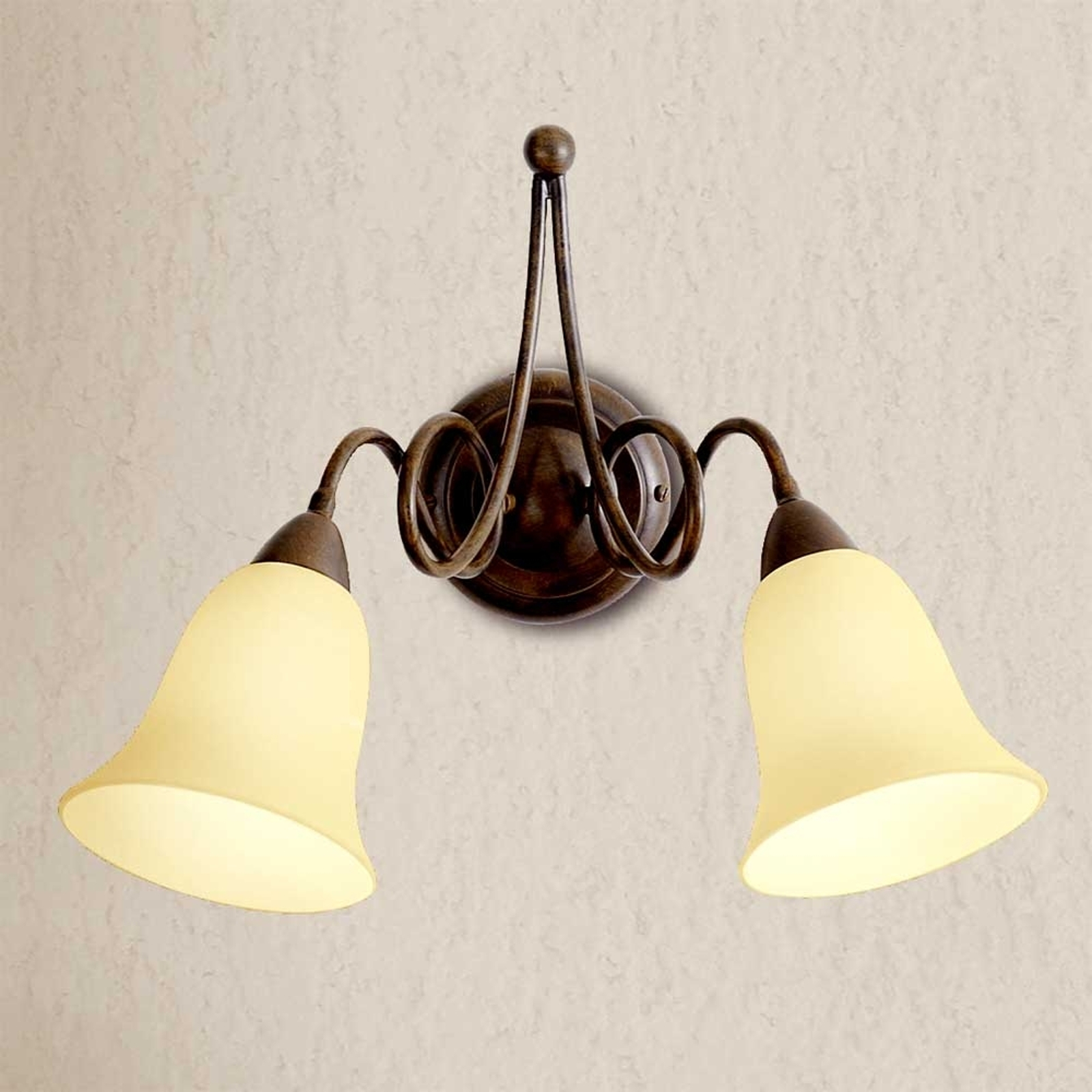 Michele - lantlig vägglampa med 2 ljuskällor