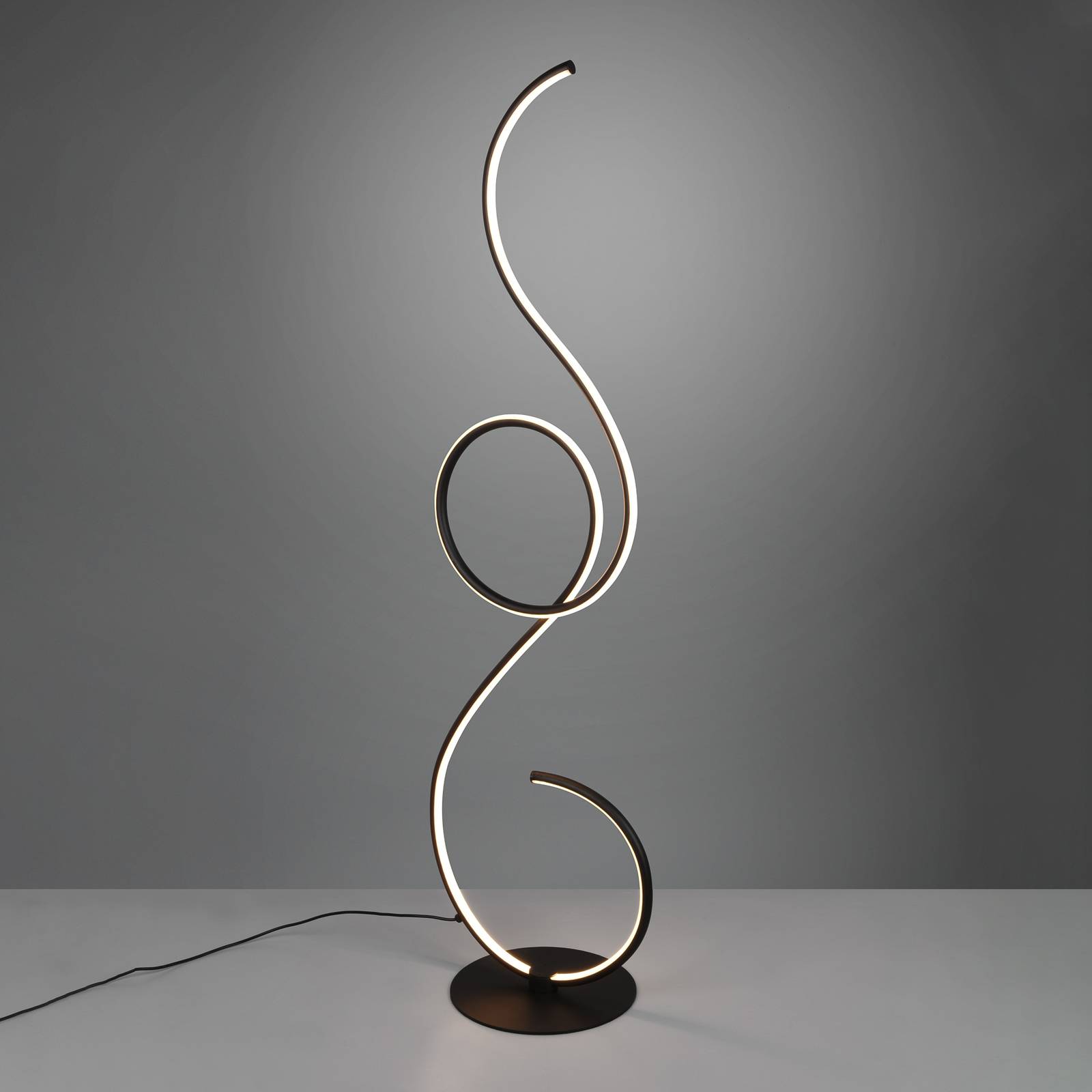 LED-golvlampa Jive med dimmer, svart matt