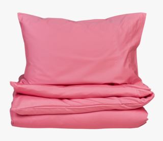 Eden stonewashed påslakanset i satin cerise