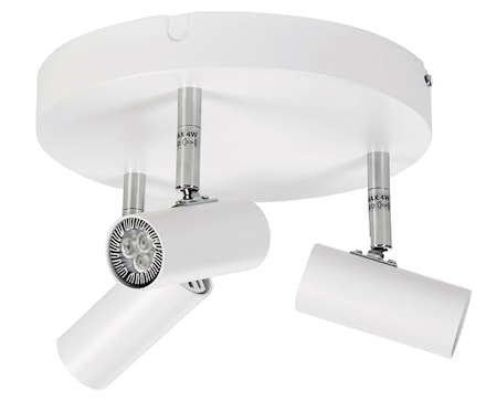 Cato Triospot Mattvit LED Rund Dimbar