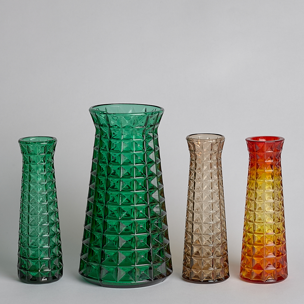 Reijmyre Glasbruk - SÅLD Våffelvas Paul Kedlev 4 st