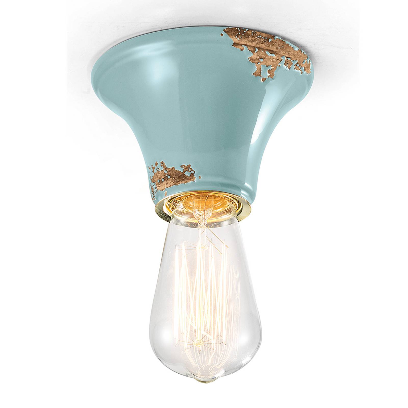 Vintage-taklampa C132 turkos