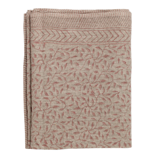 Chamois - Leaf Bordsduk Lin 150x350 cm Rosa/Natur
