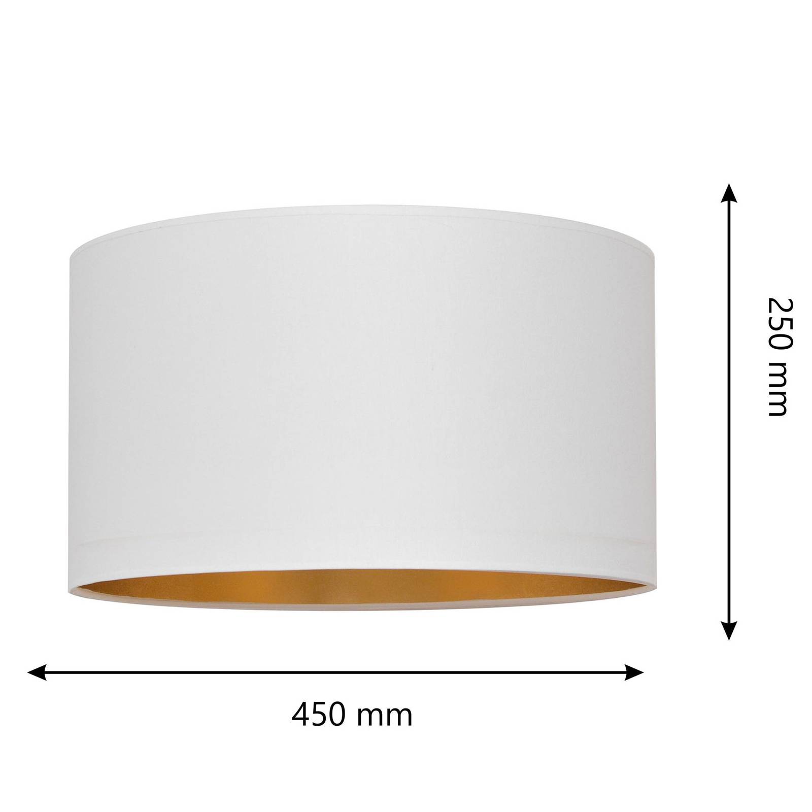 Lampskärm Alba, Ø 45 cm, E27, vit/guld