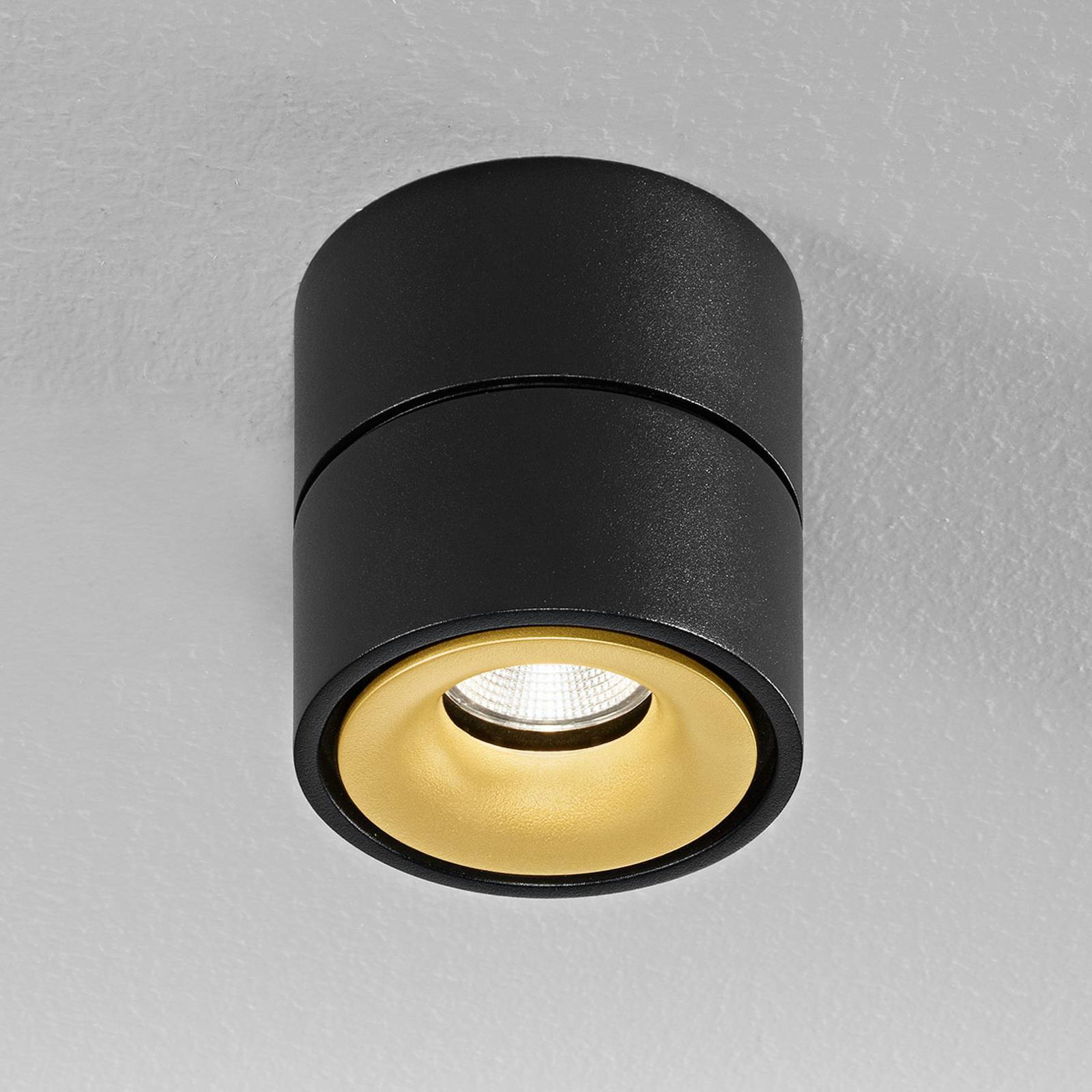 Egger Clippo LED-takspotlight, svart-guld, 3 000 K