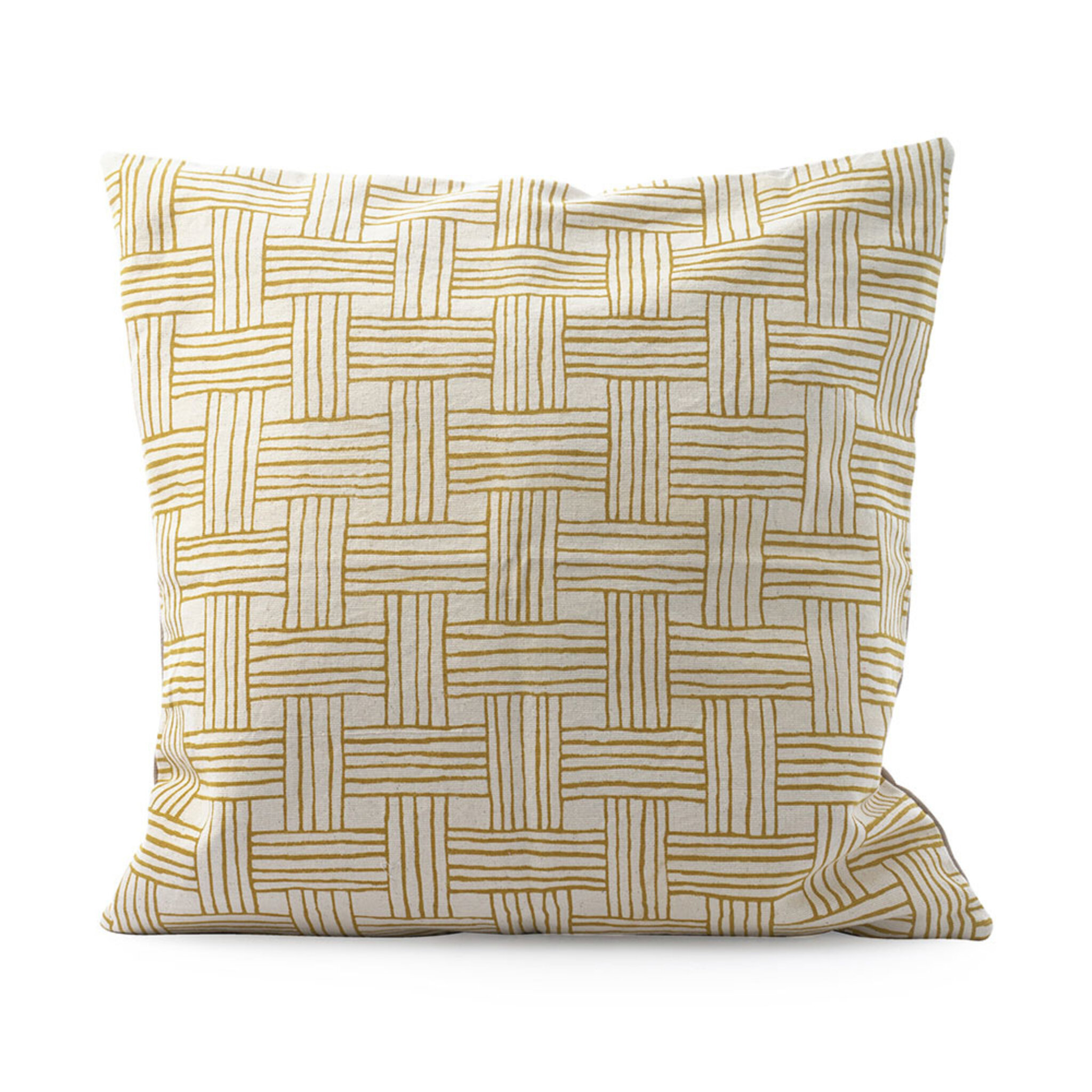 Kuddfodral 50x50 Yellow Printed Braided, 50X50