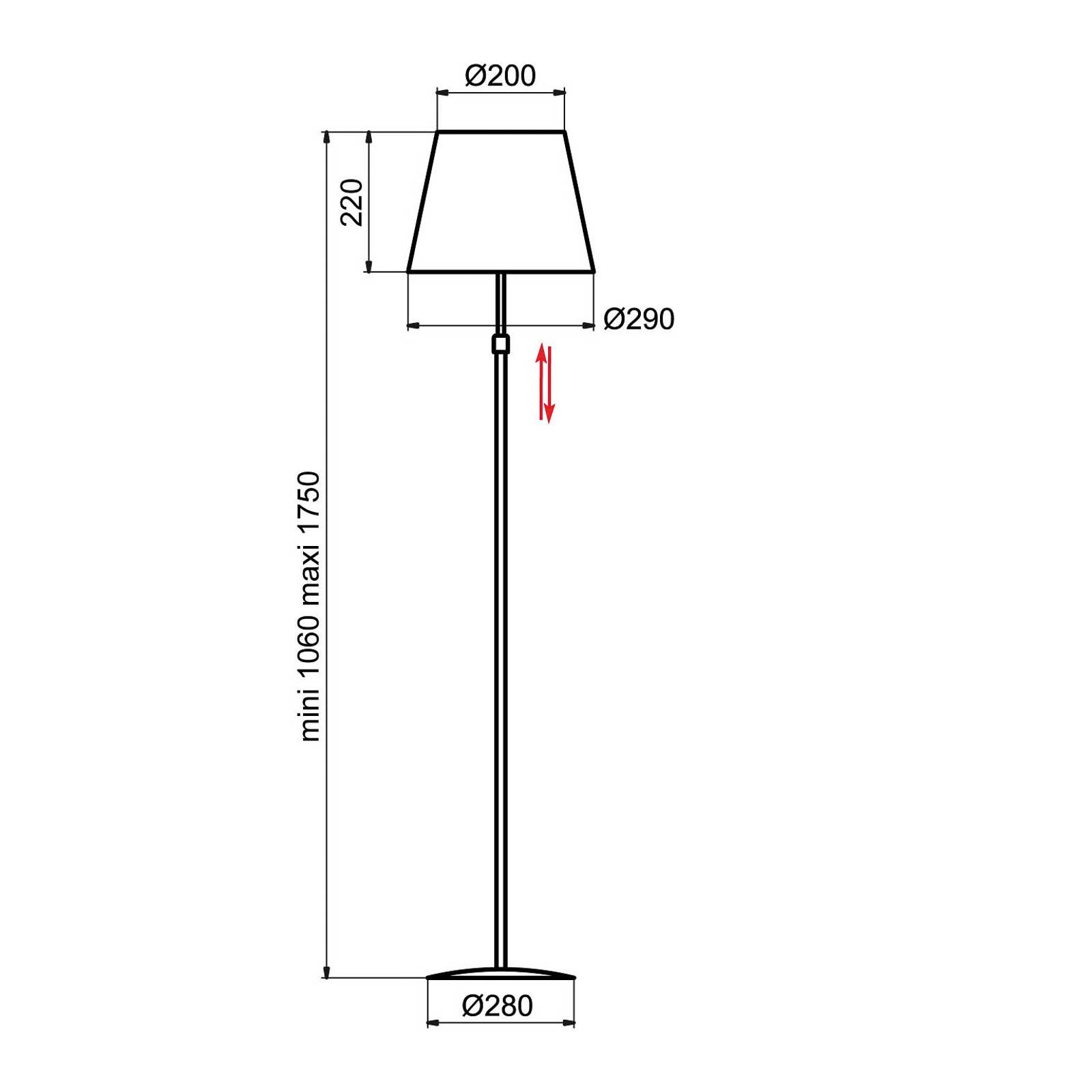 Aluminor Store golvlampa, vit/svart