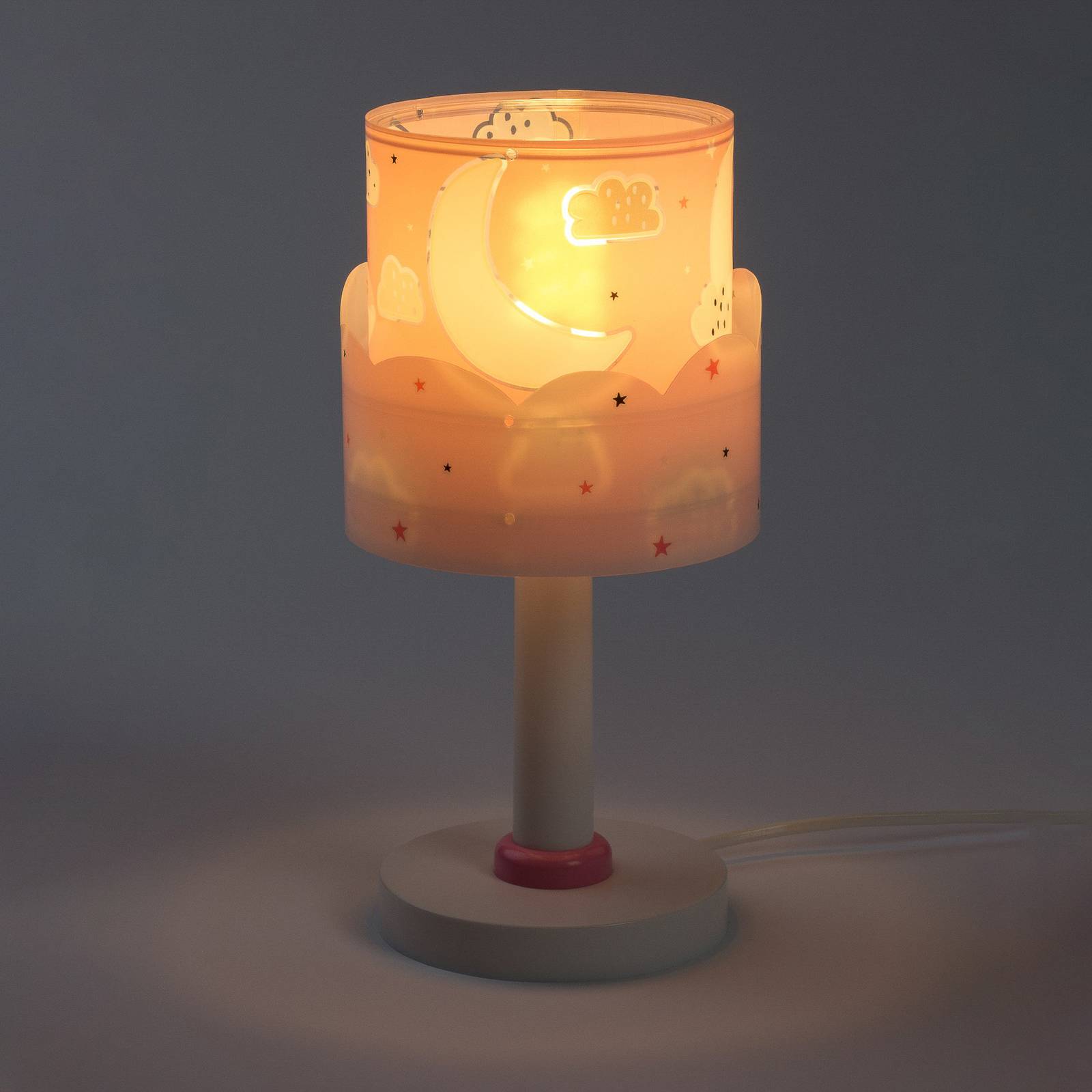 Barnbordslampa Moon, rosa