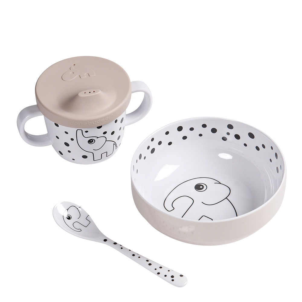 Done By Deer - Meet & Eat Matset First Meal Happy Dots Rosa