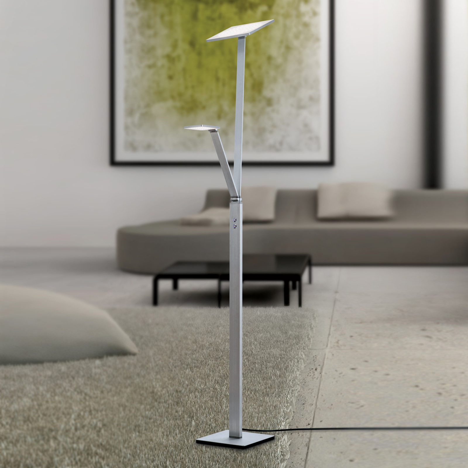 Läslampa inbyggd - LED-golvlampa Ayana