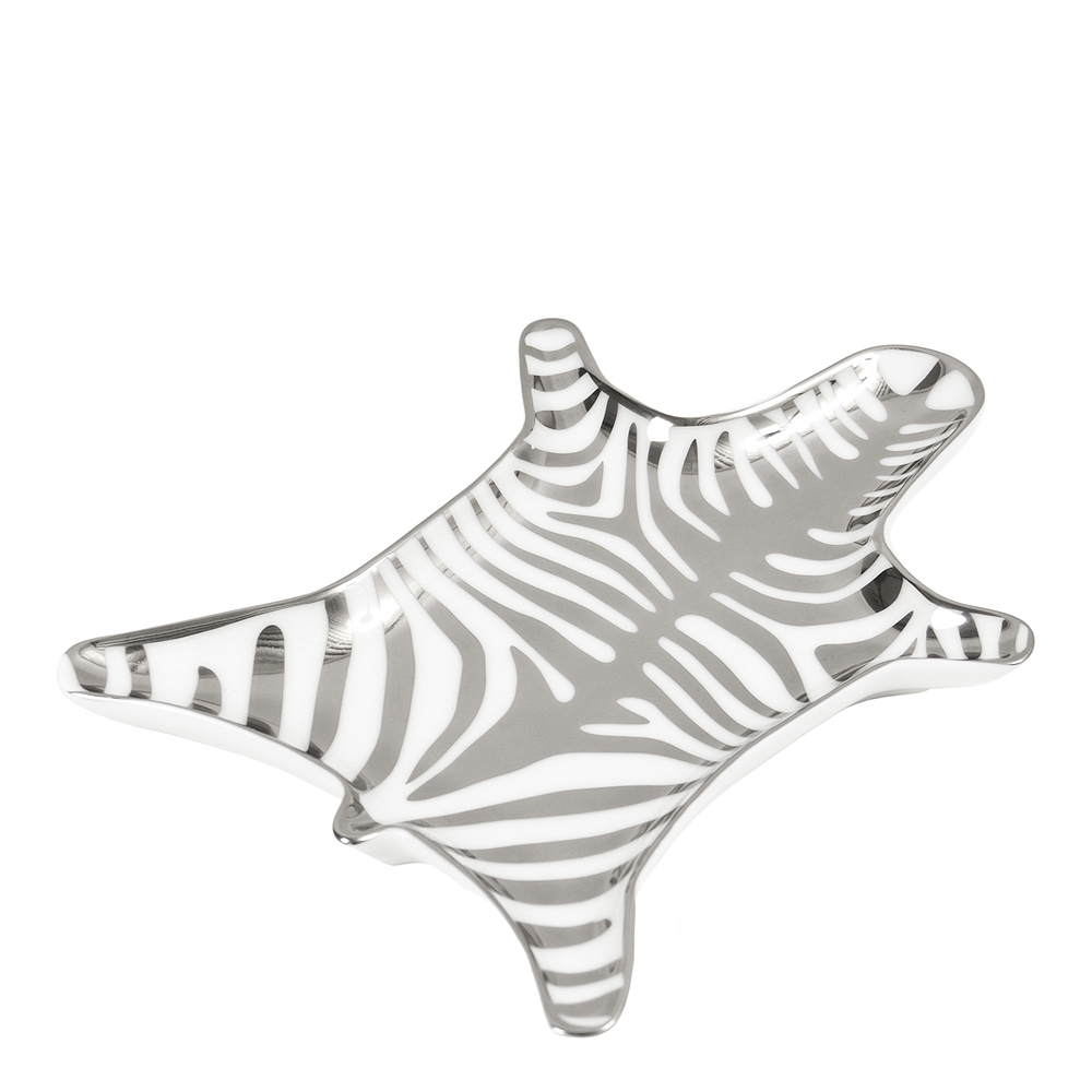 Jonathan Adler - Animalia Fat Zebra 15x10 cm Silver/Vit