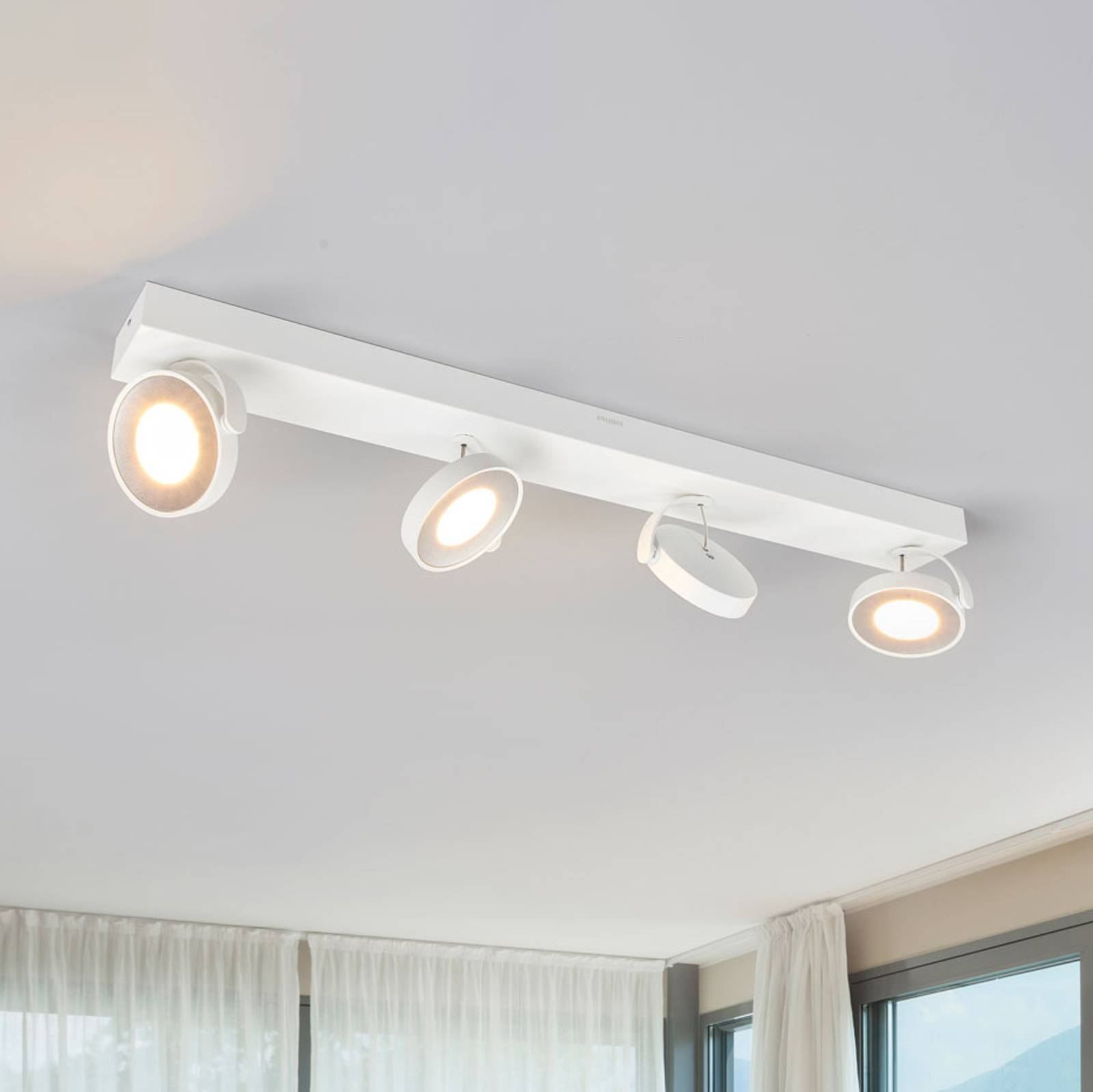 Vit LED-takspot Clockwork