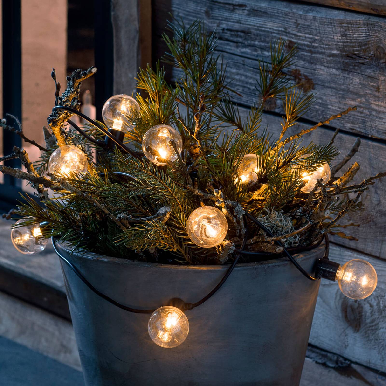 LED-ljusslinga glödtråds-look, bärnsten 10 lampor