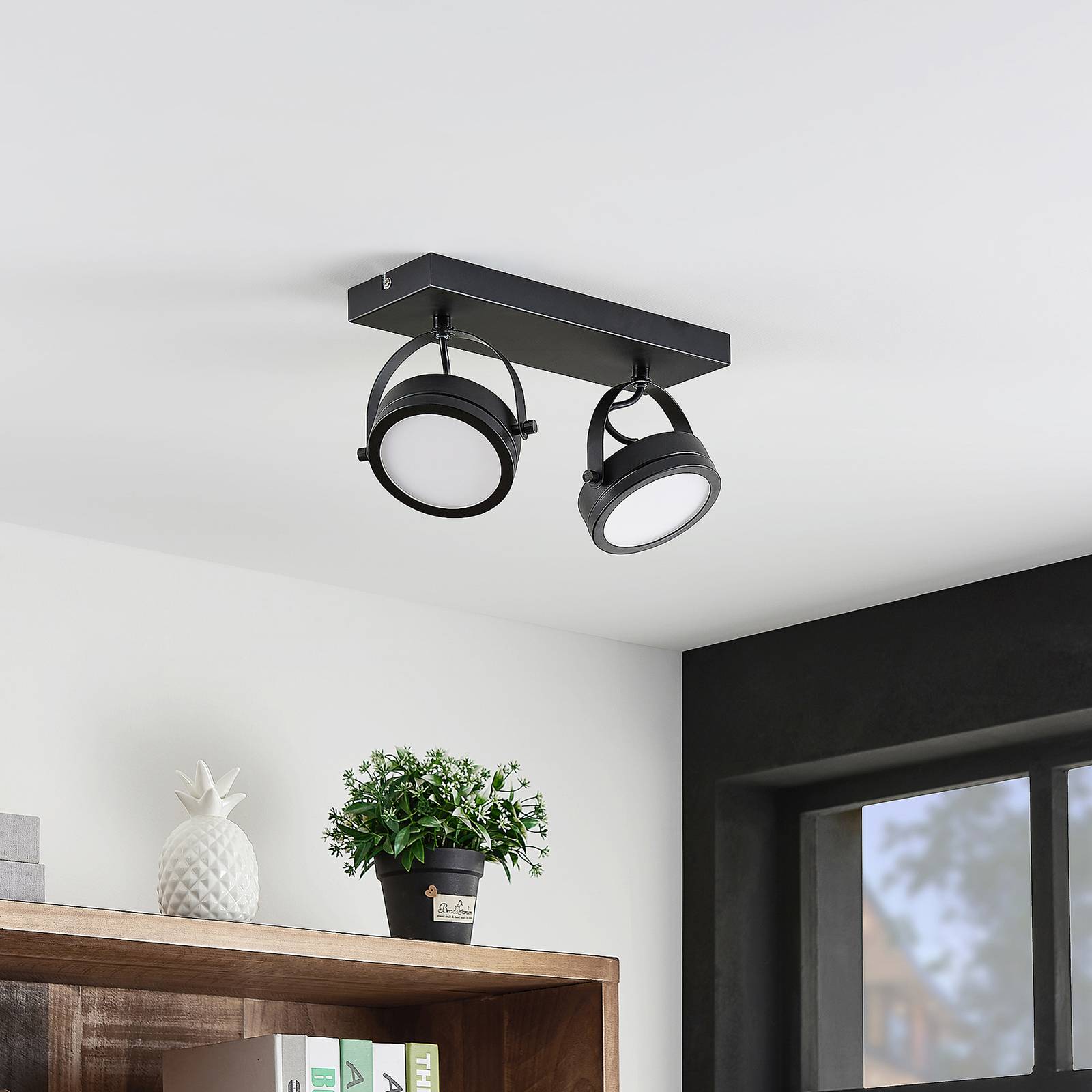 Lindby Omila LED-takspotlight, 2 lampor