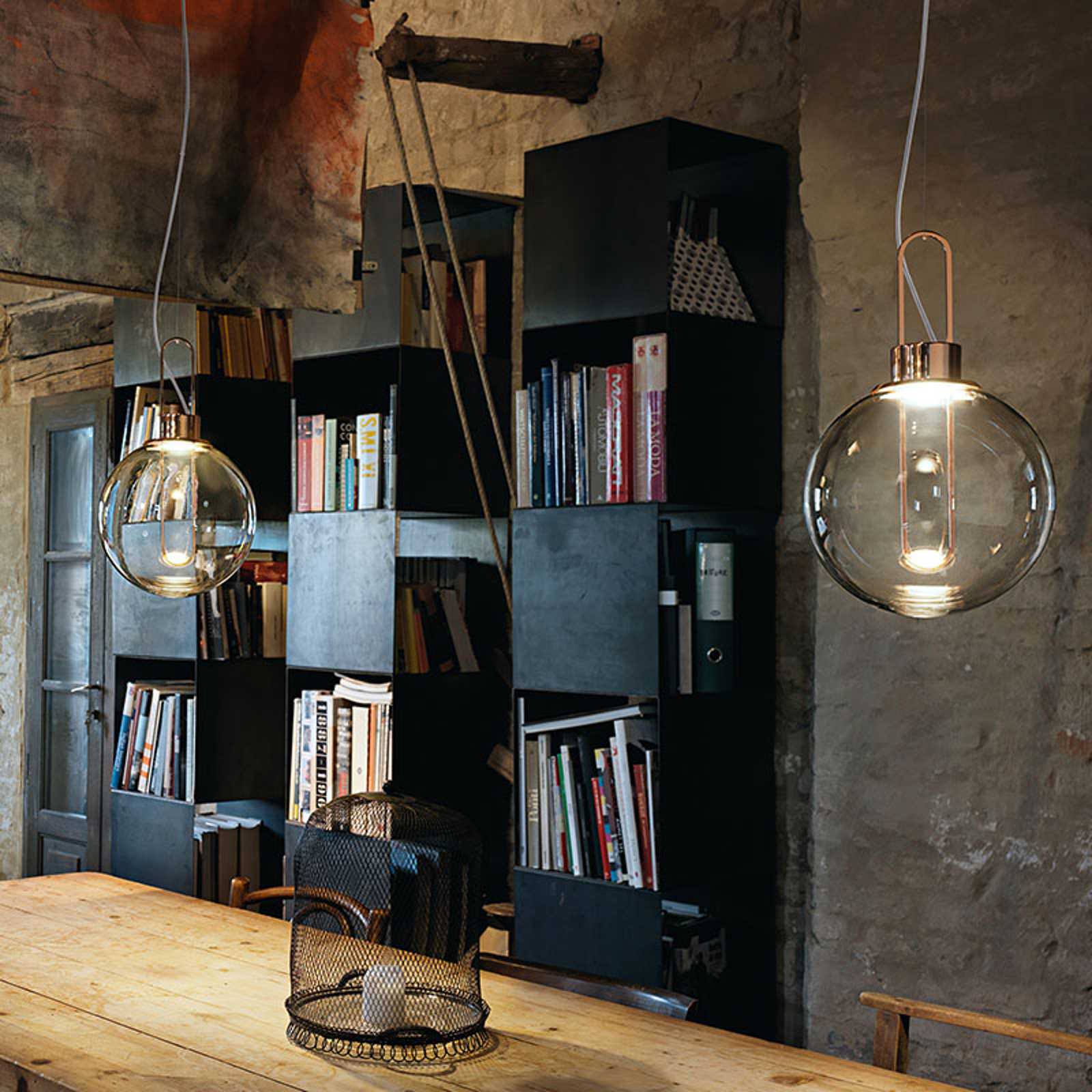 Modo Luce Orb LED-hänglampa, koppar, Ø 25 cm