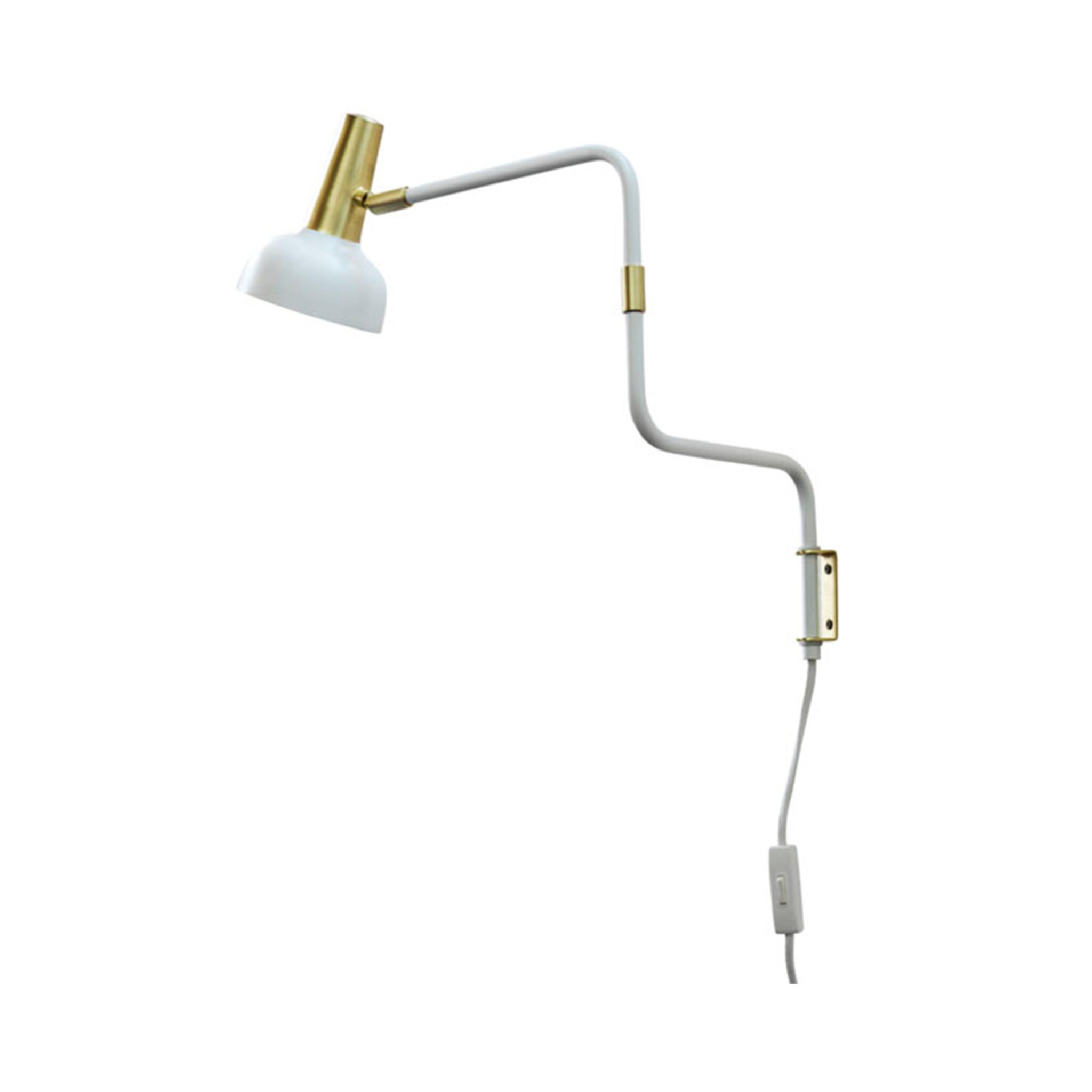 Ray vägg, Vit/Mässing, 53 CM