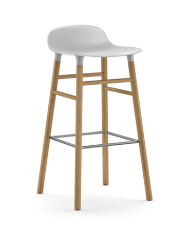 Form Barstol Vit/Ek 75 cm