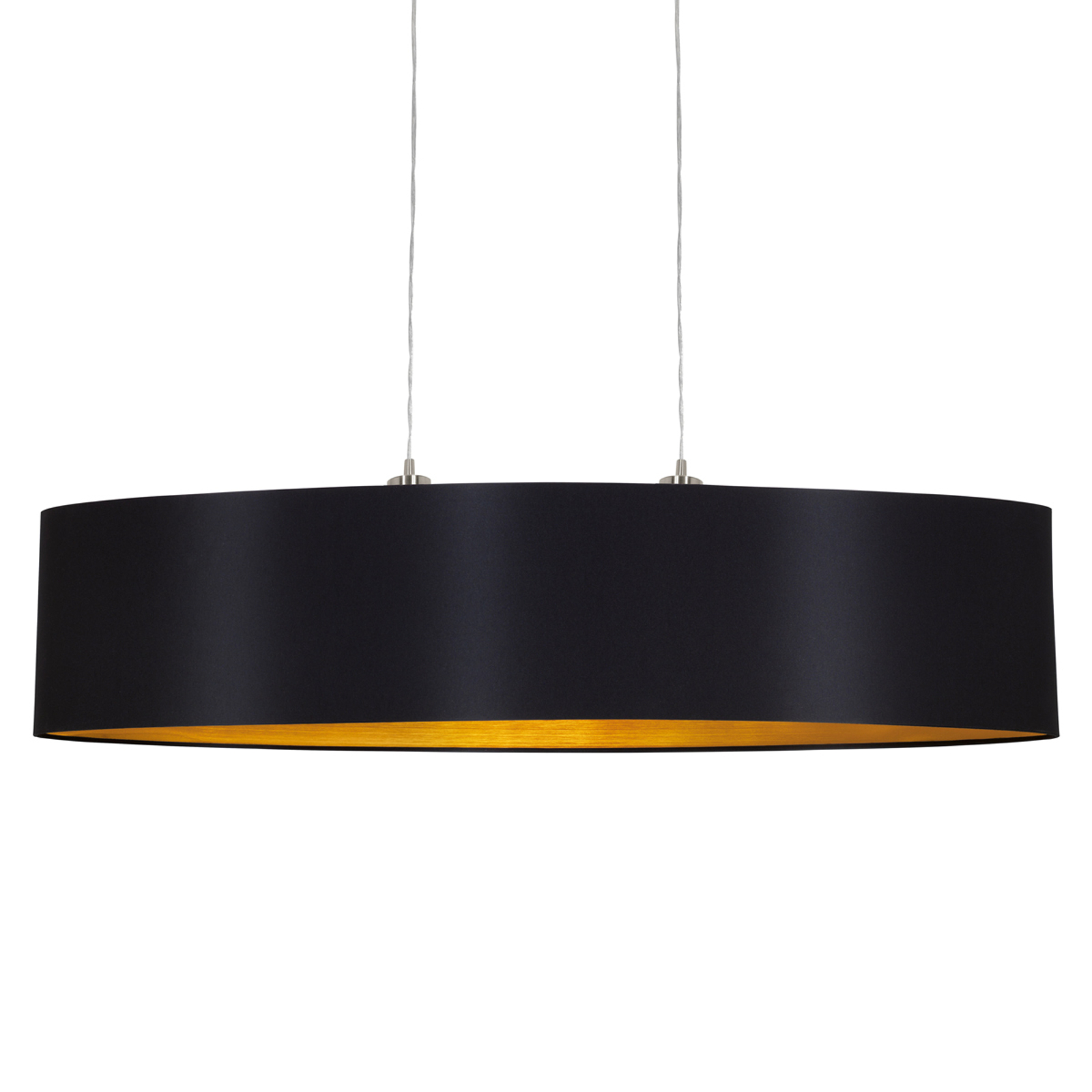 Snygg textil-taklampa Lecio, guld-svart