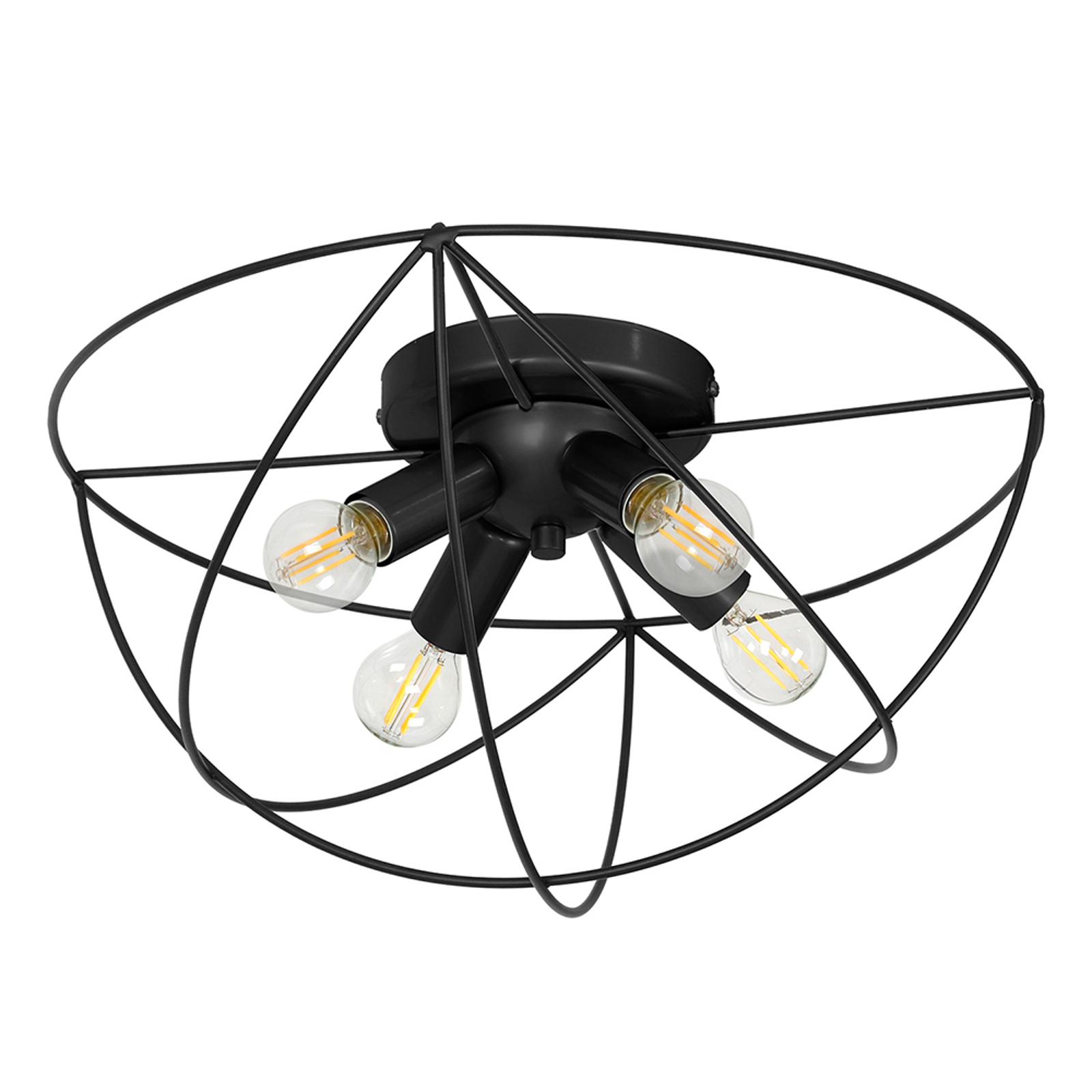 Taklampa Copernicus, 4 lampor svart