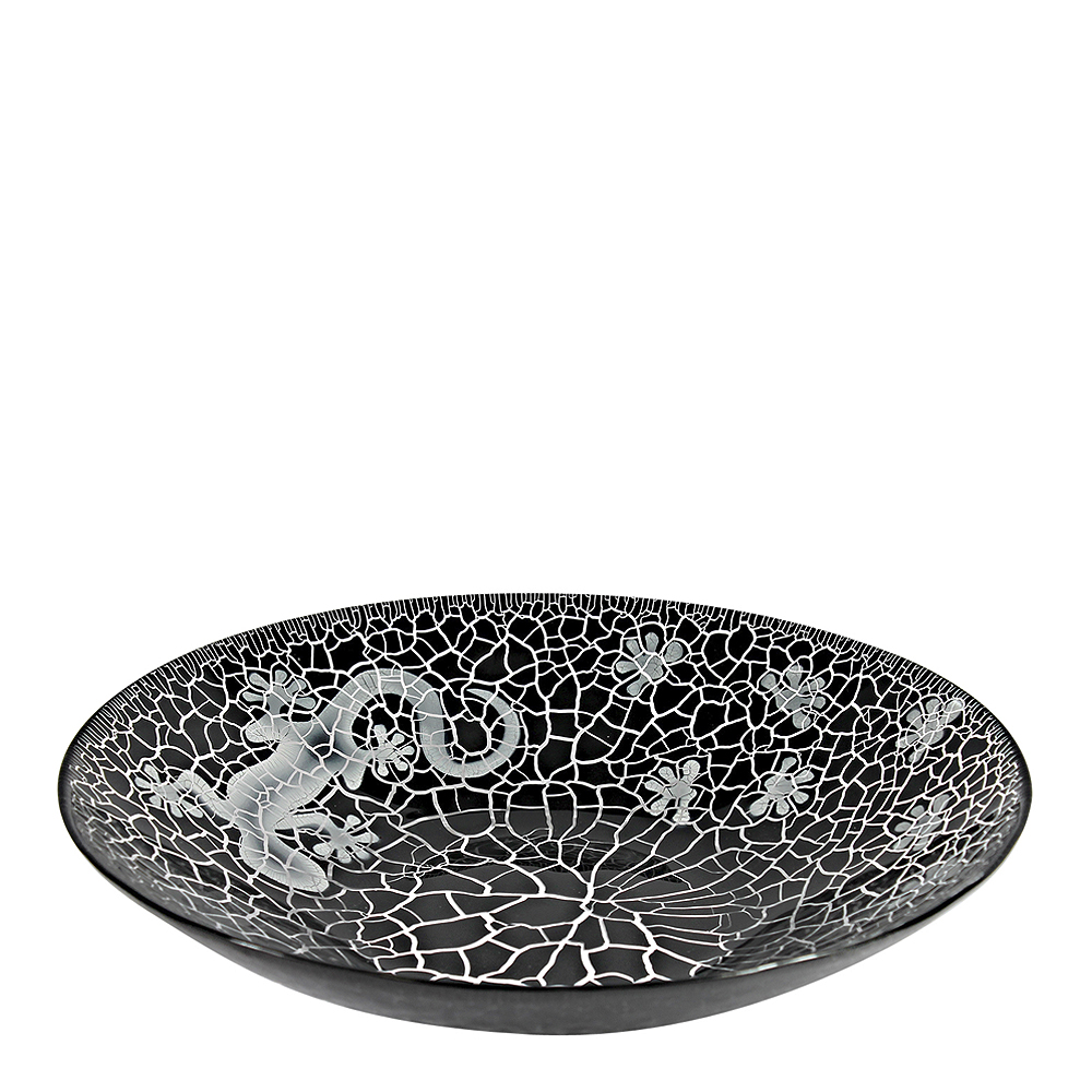Nybro Crystal - Salamander Fat 30 cm Svart