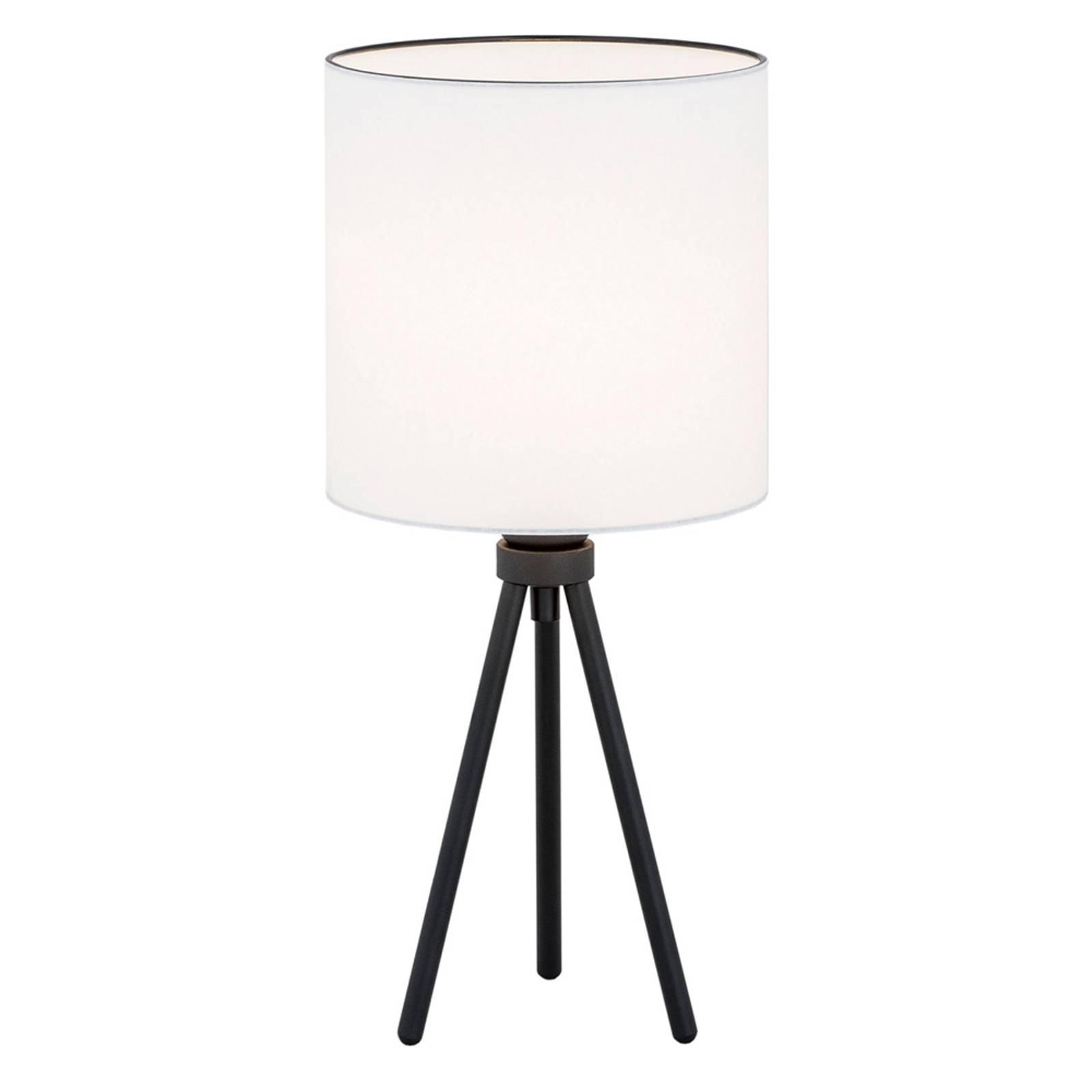 Textilbordslampa Harris, trebent, svart/vit