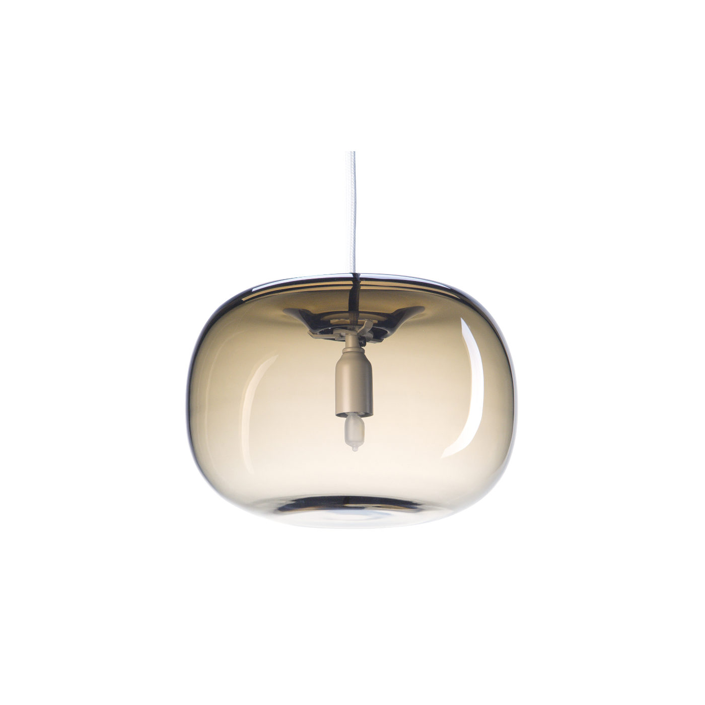 Taklampa PEBBLE Knubbig varmgrå glas, Örsjö belysning