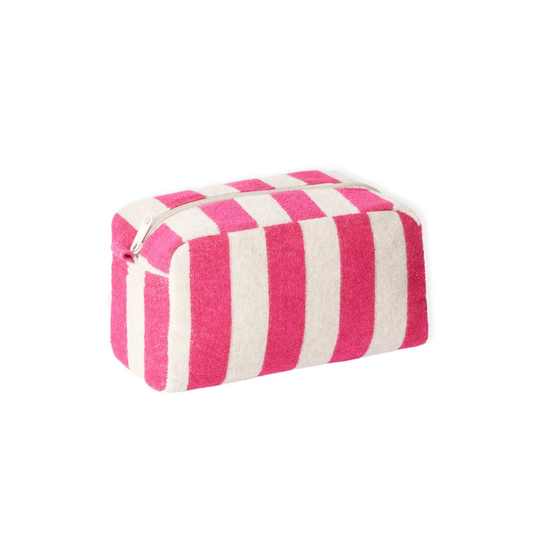 Åhléns Home Neccessär Frotté randig S Rosa