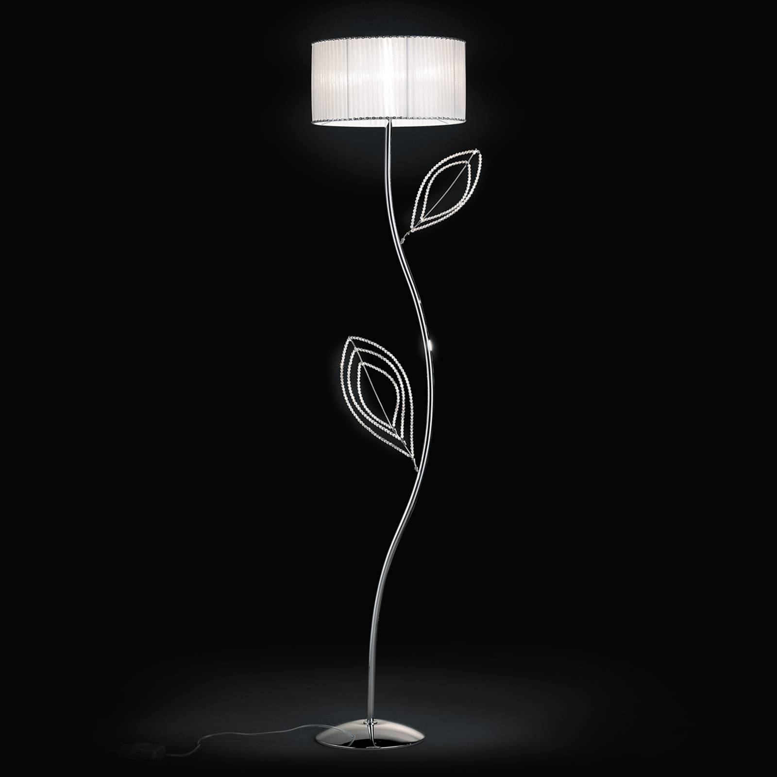 Golvlampa Girasole med textilskärm
