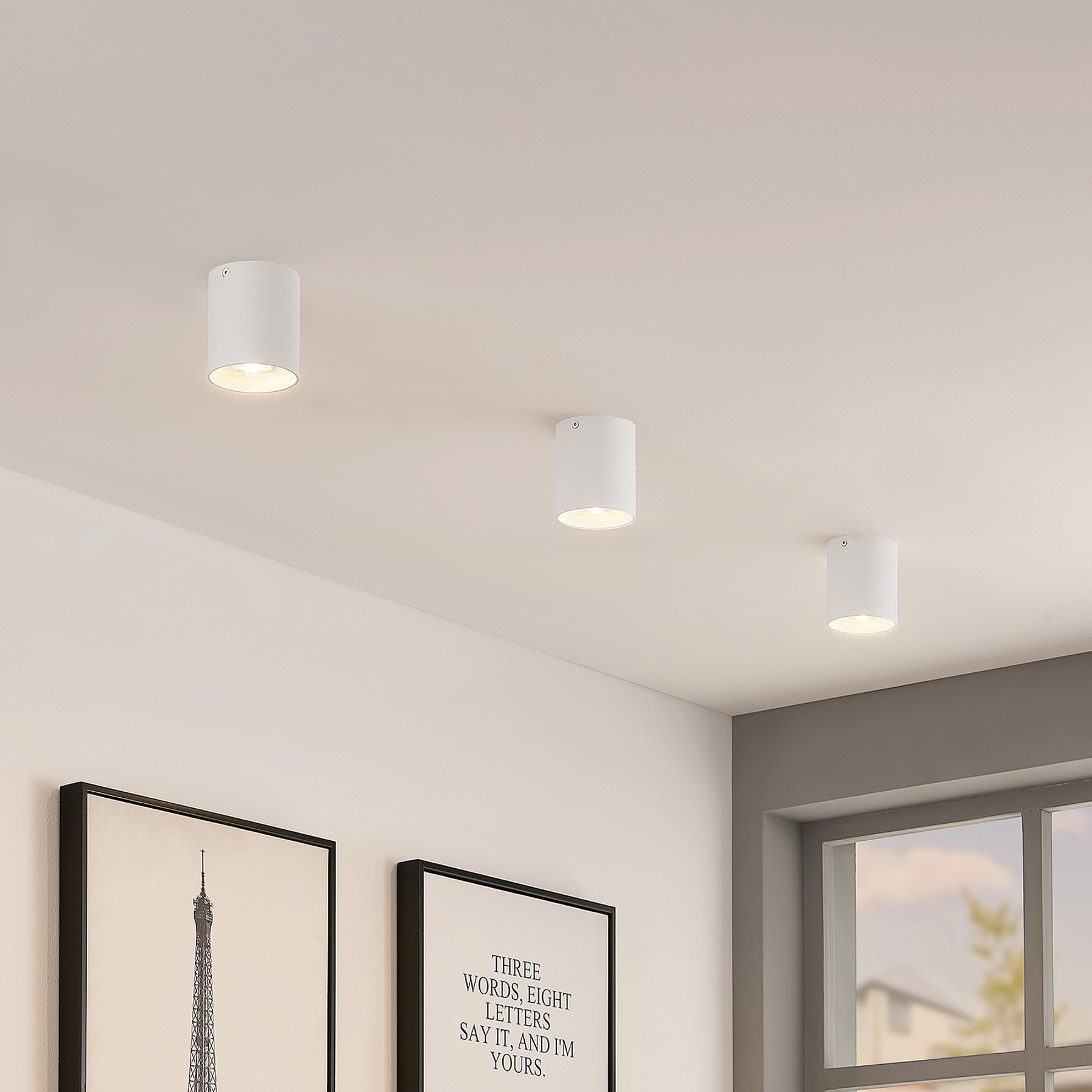 ELC Efey taklampa, GU10, rund, vit