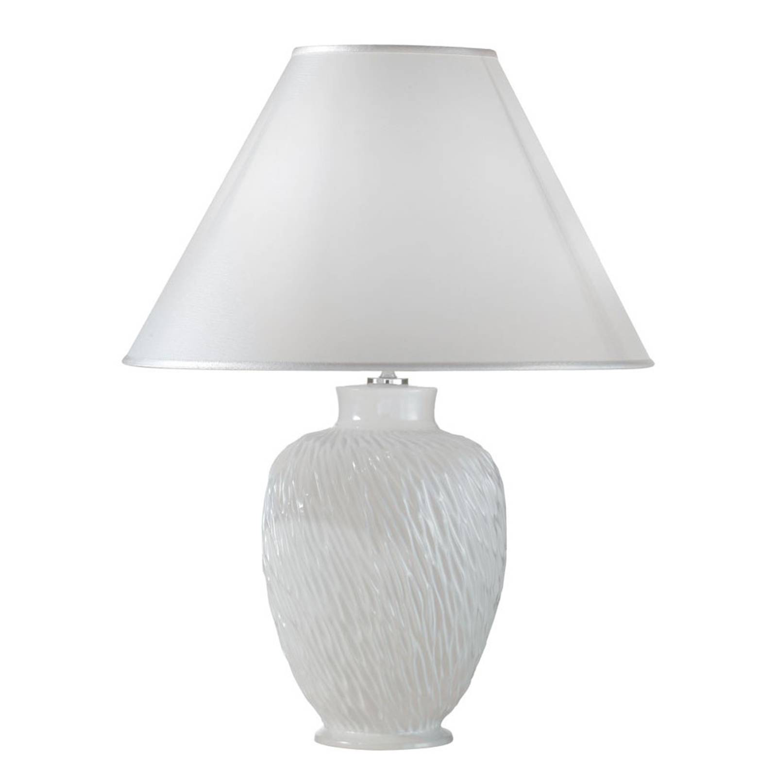 Bordslampa Chiara av keramik, vit, Ø 40 cm